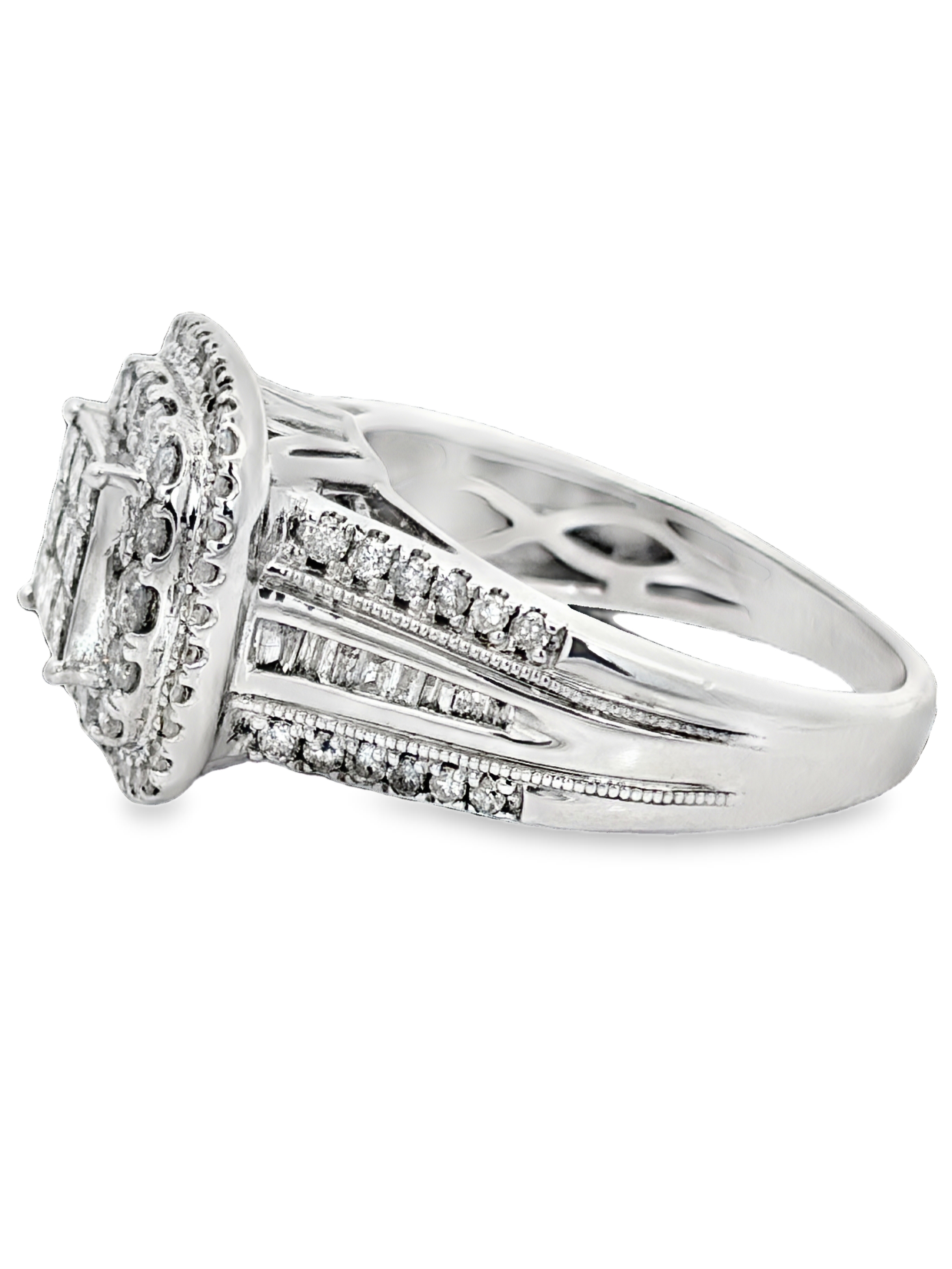 1.50 CTW Halo Diamond Bridal Set in White Gold