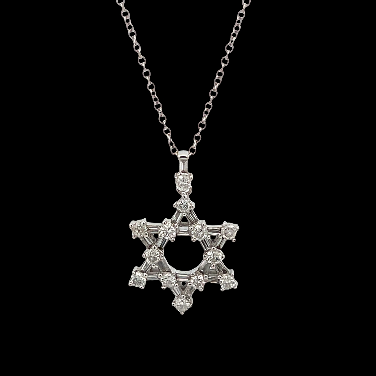 Diamond Star of David Pendant on Chain