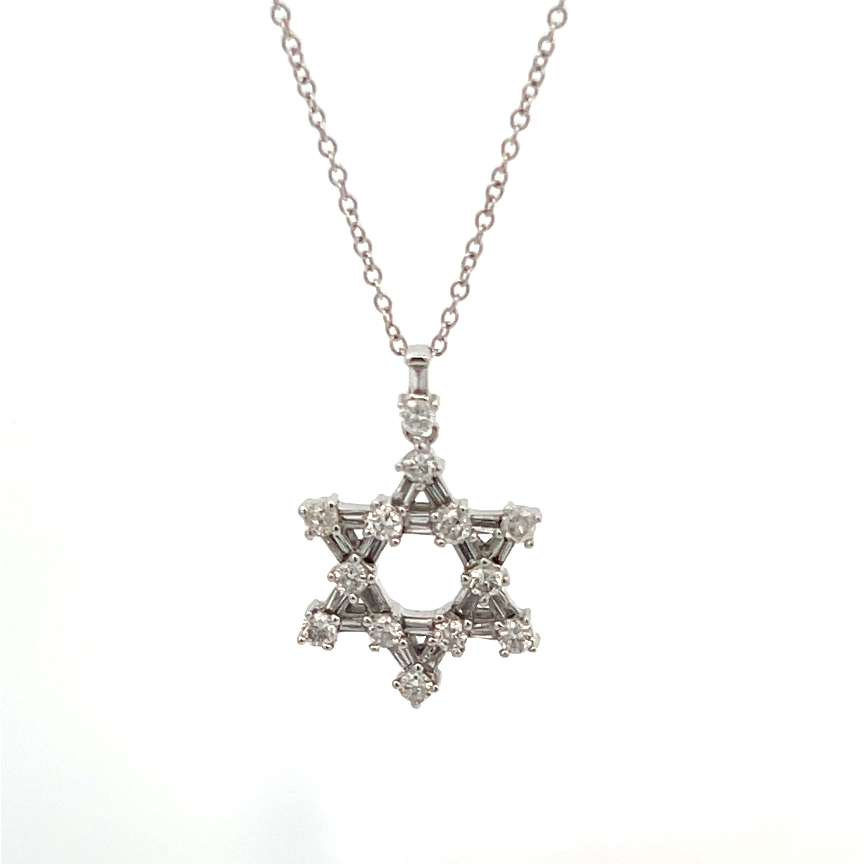 Diamond Star of David Pendant on Chain