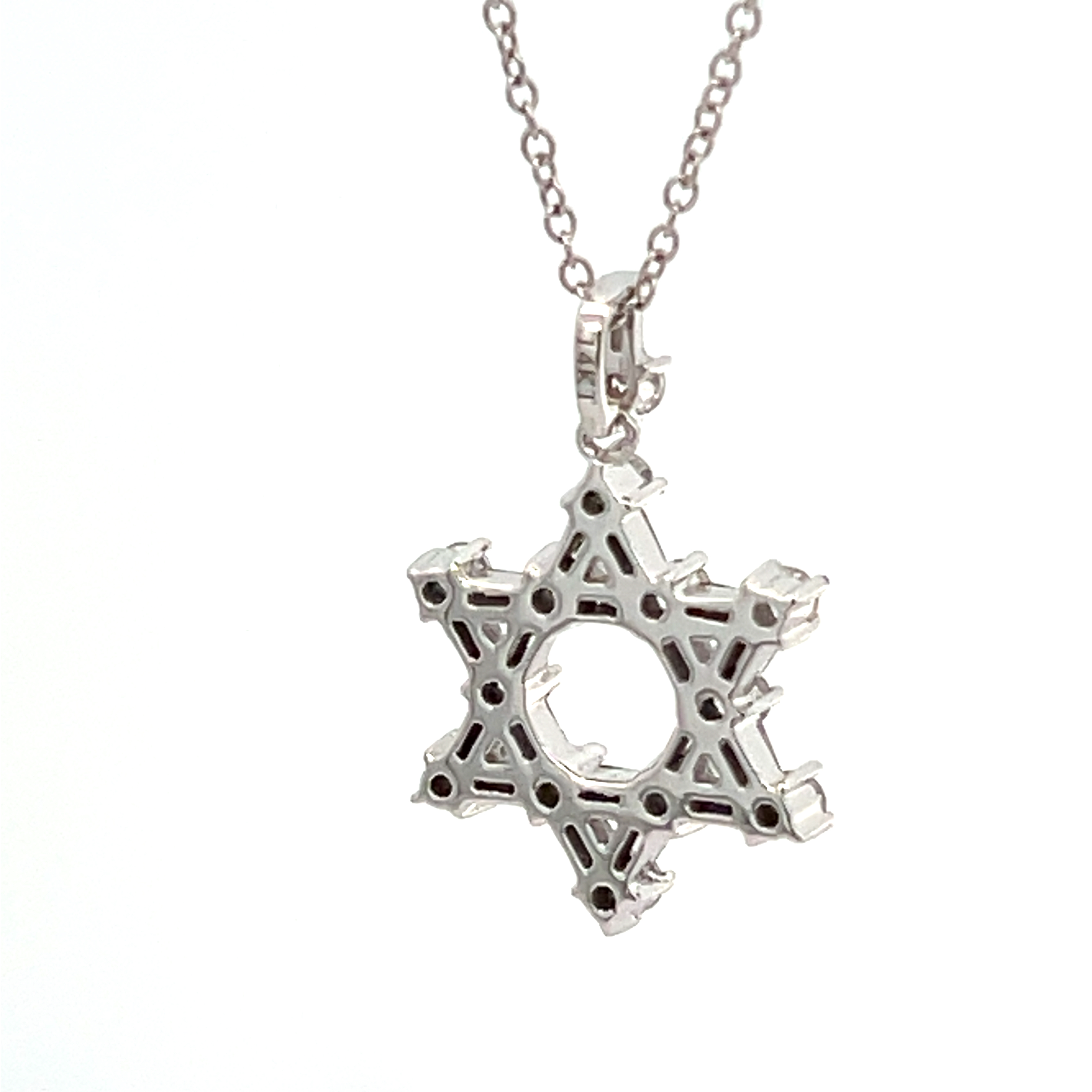 Diamond Star of David Pendant on Chain