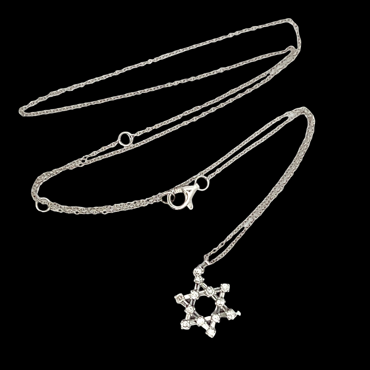 Diamond Star of David Pendant on Chain