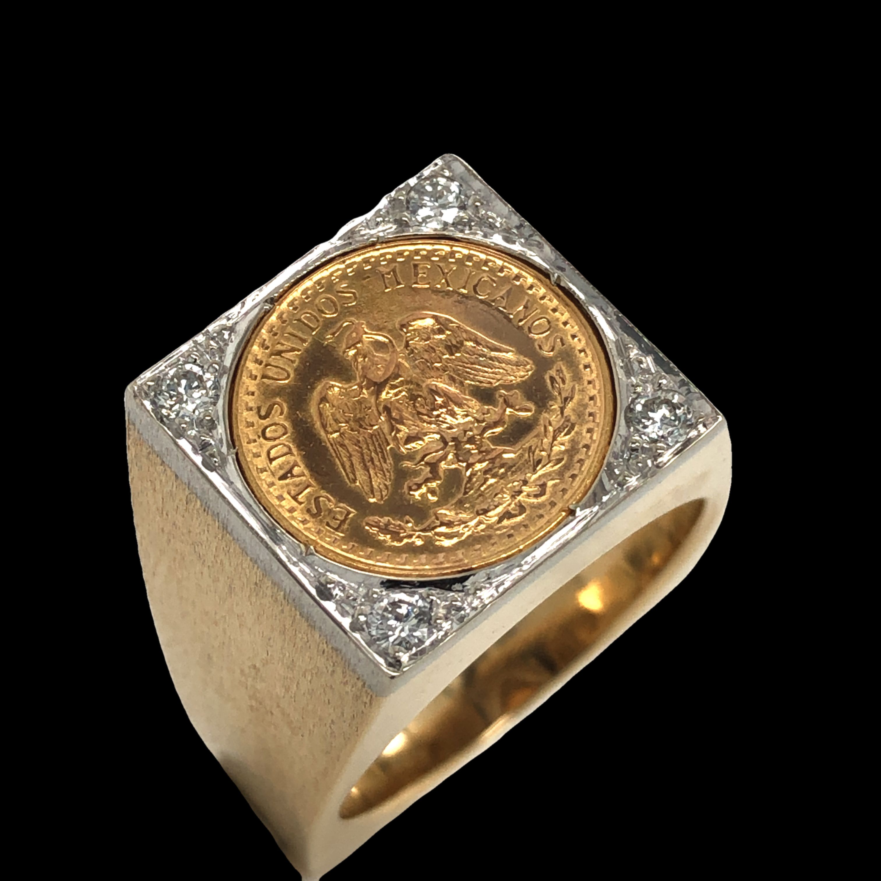 Men's Ring 2 Pesos Gold Coin