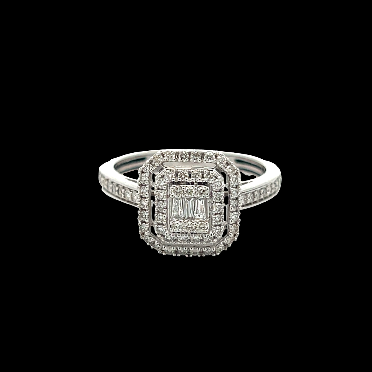 Double Halo Diamond Ring