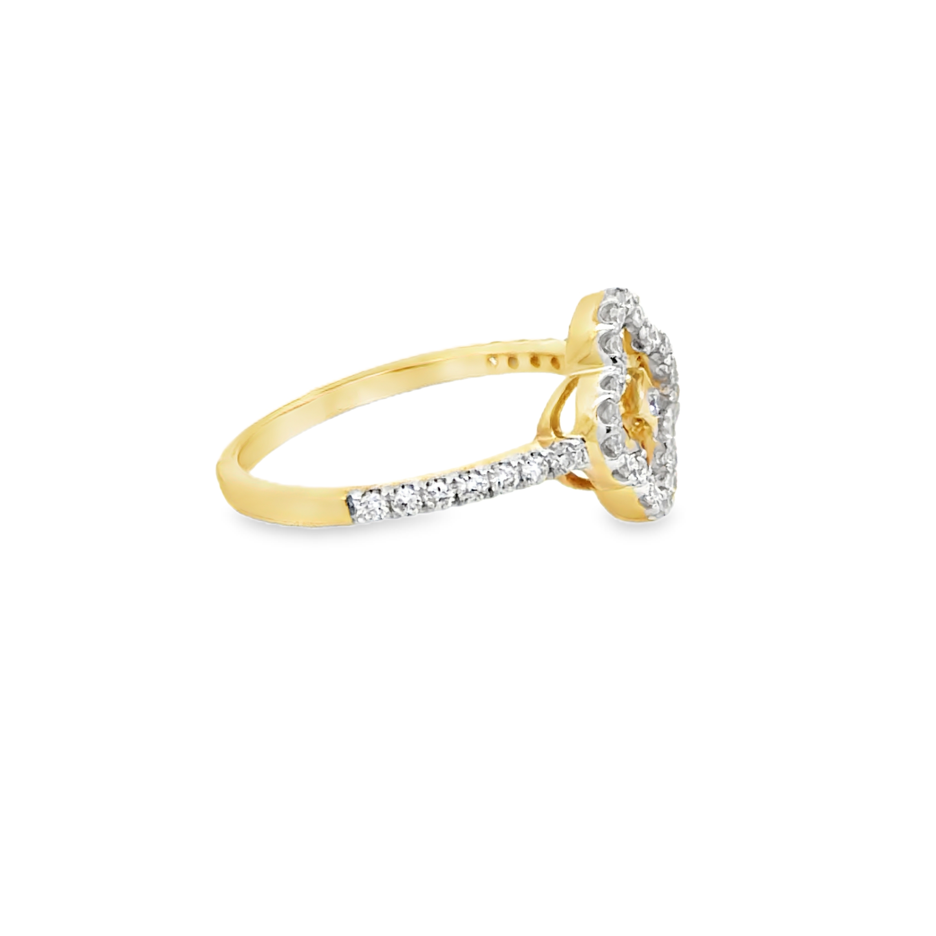14K Quatrefoil Diamond Ring