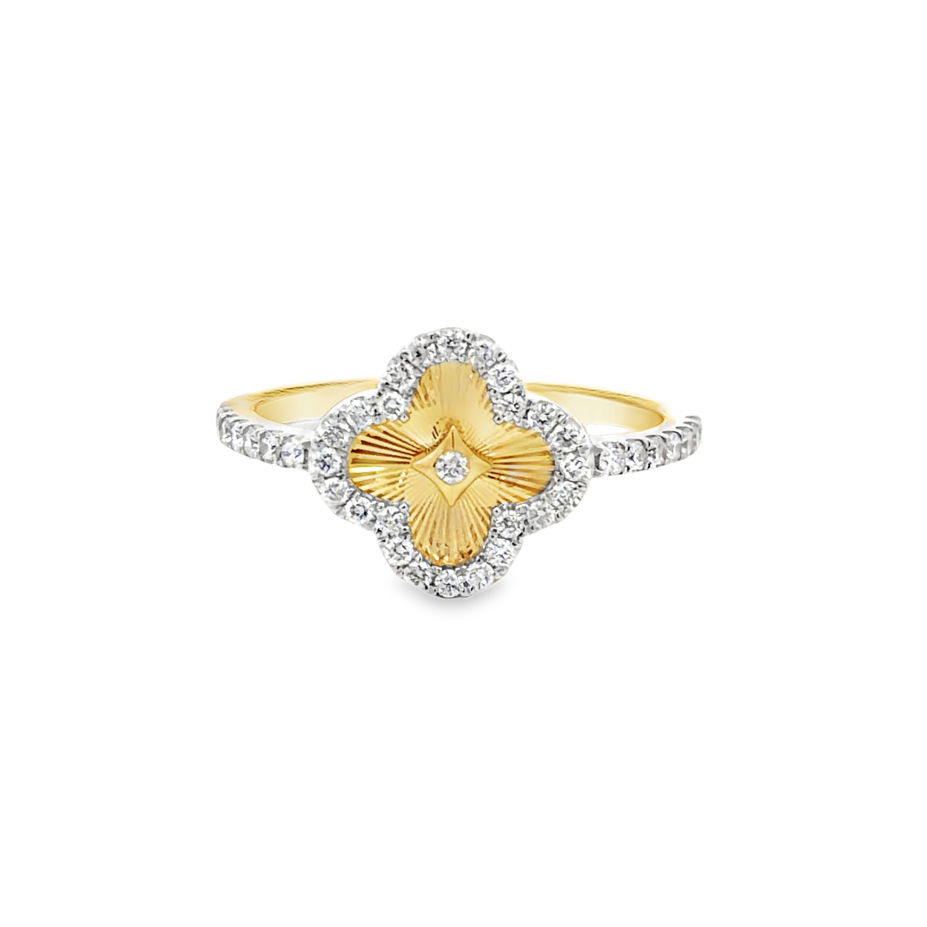 14K Quatrefoil Diamond Ring