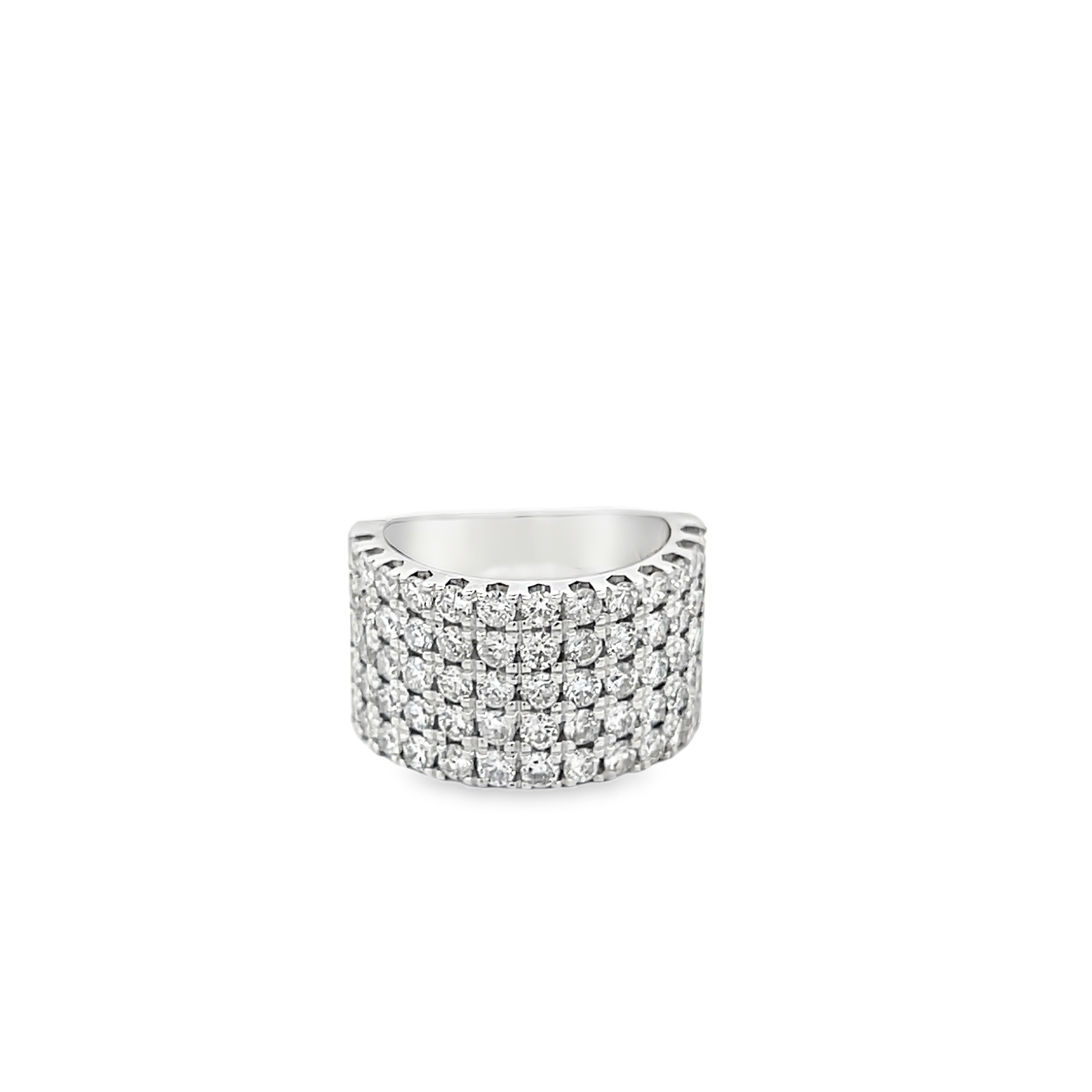 5 Row Wide Diamond Band Ring