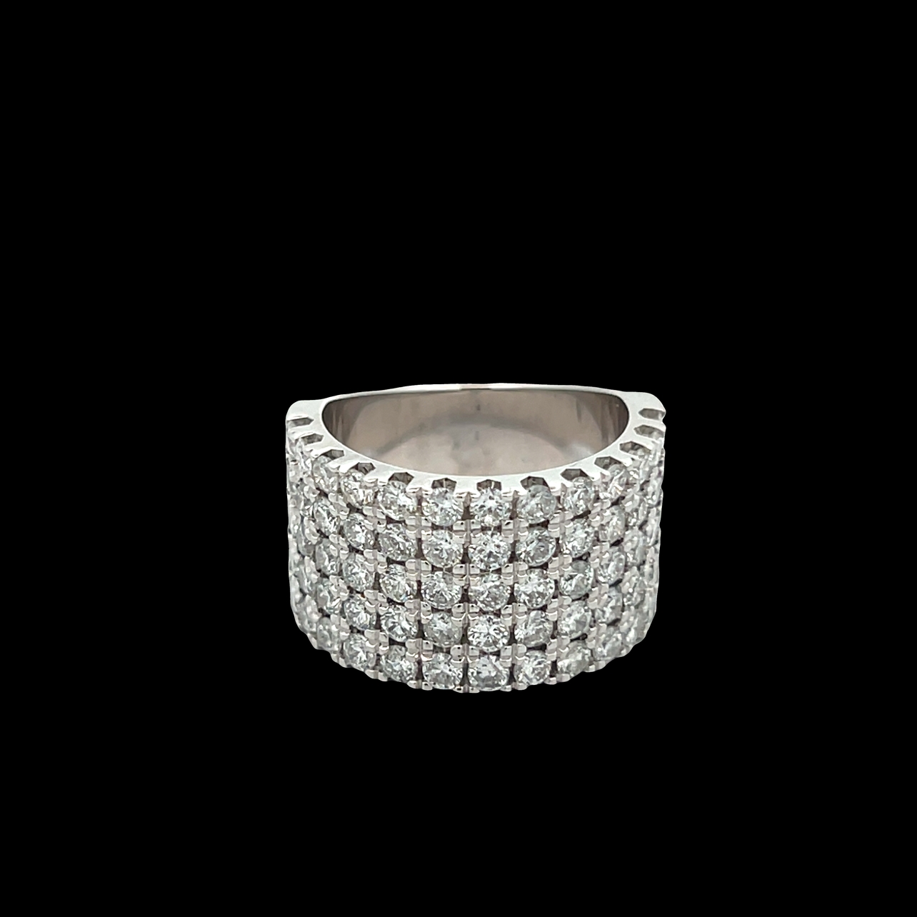 5 Row Wide Diamond Band Ring