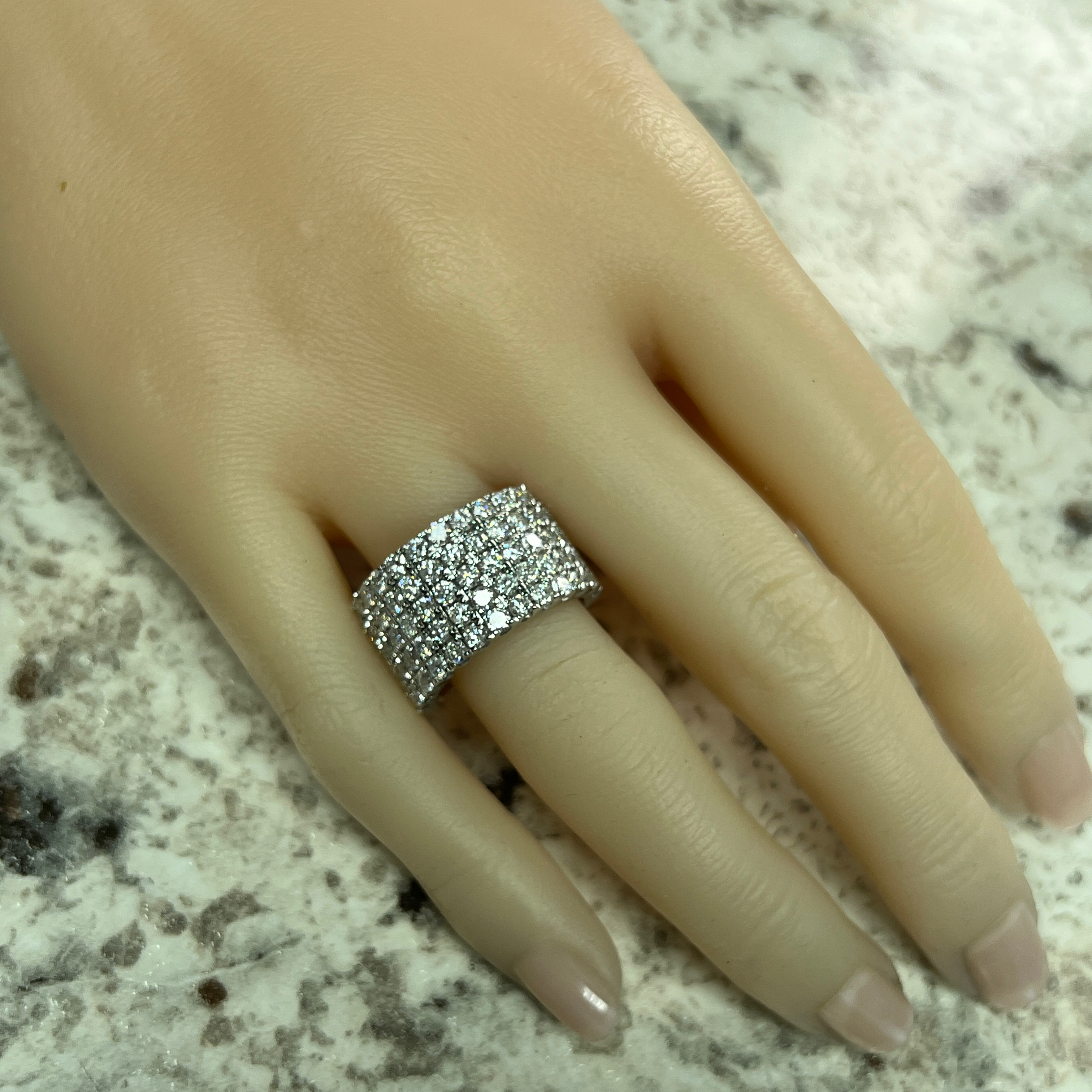 5 Row Wide Diamond Band Ring