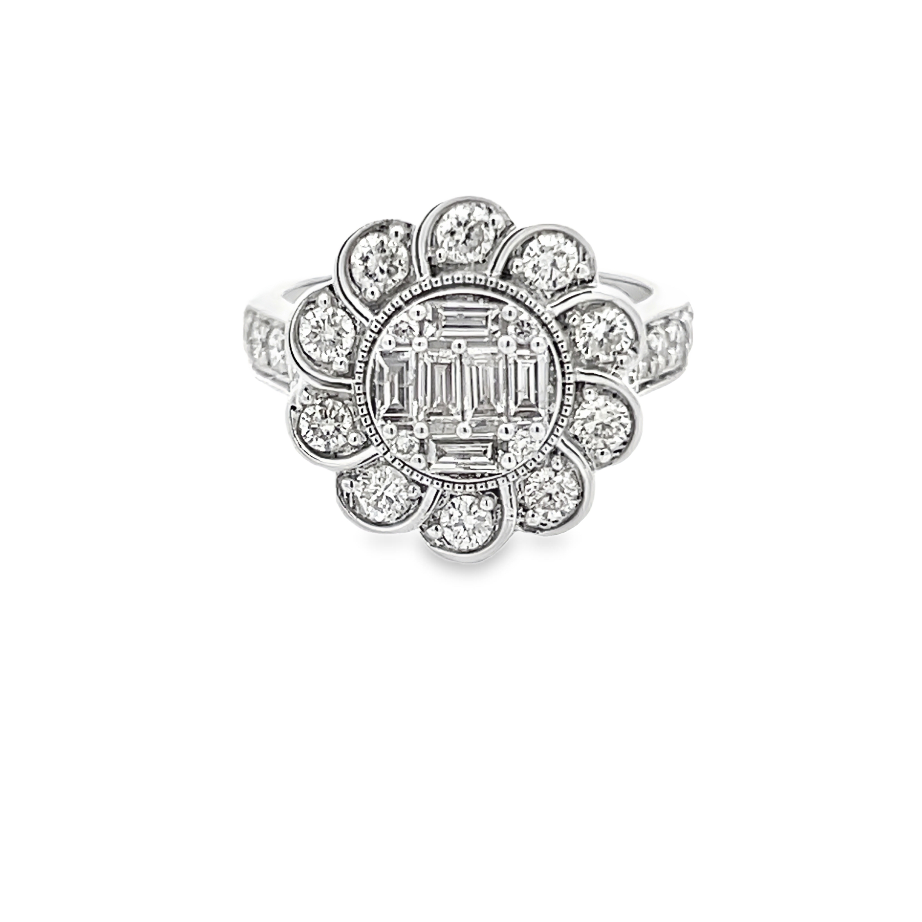 Diamond Floral Cluster Ring
