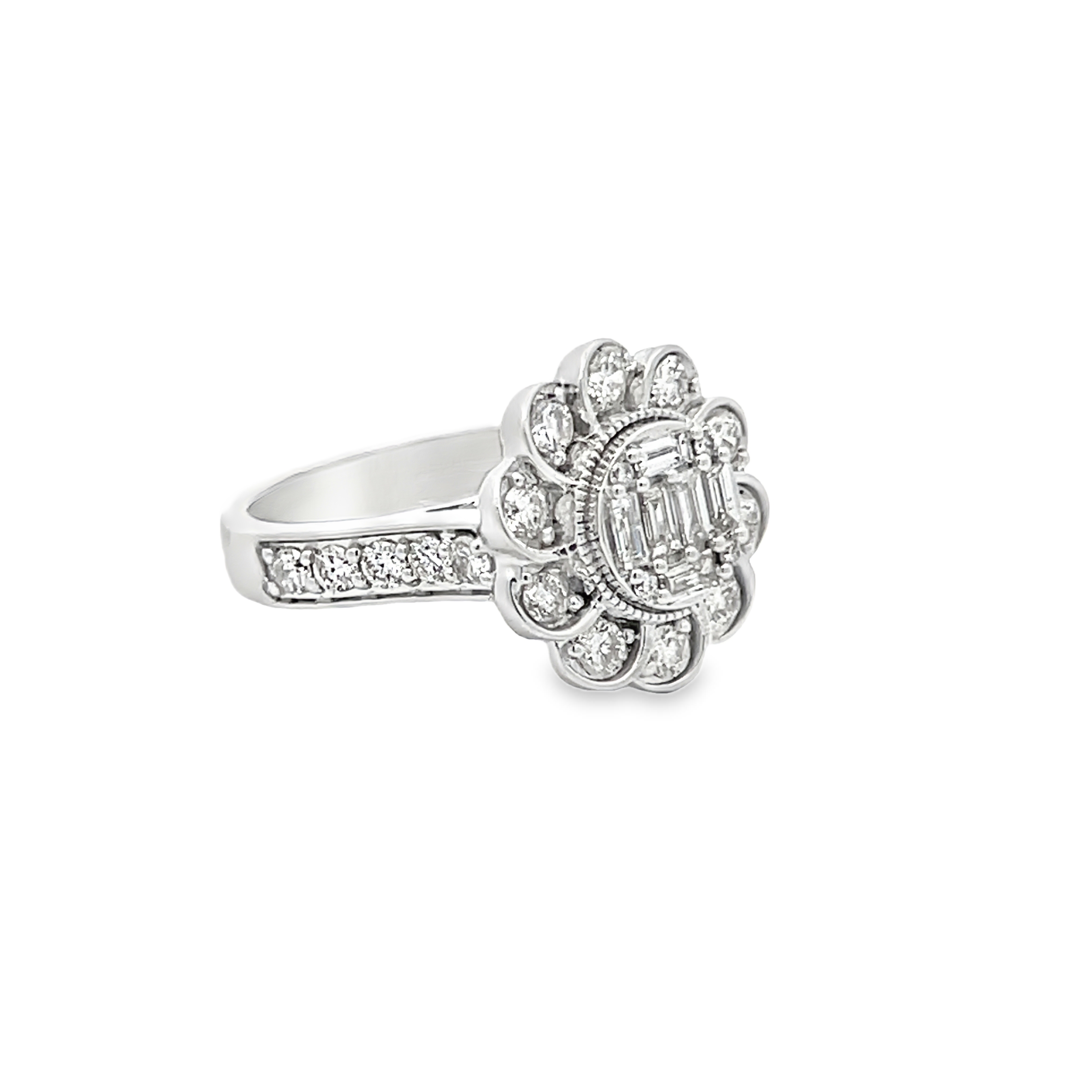 Diamond Floral Cluster Ring