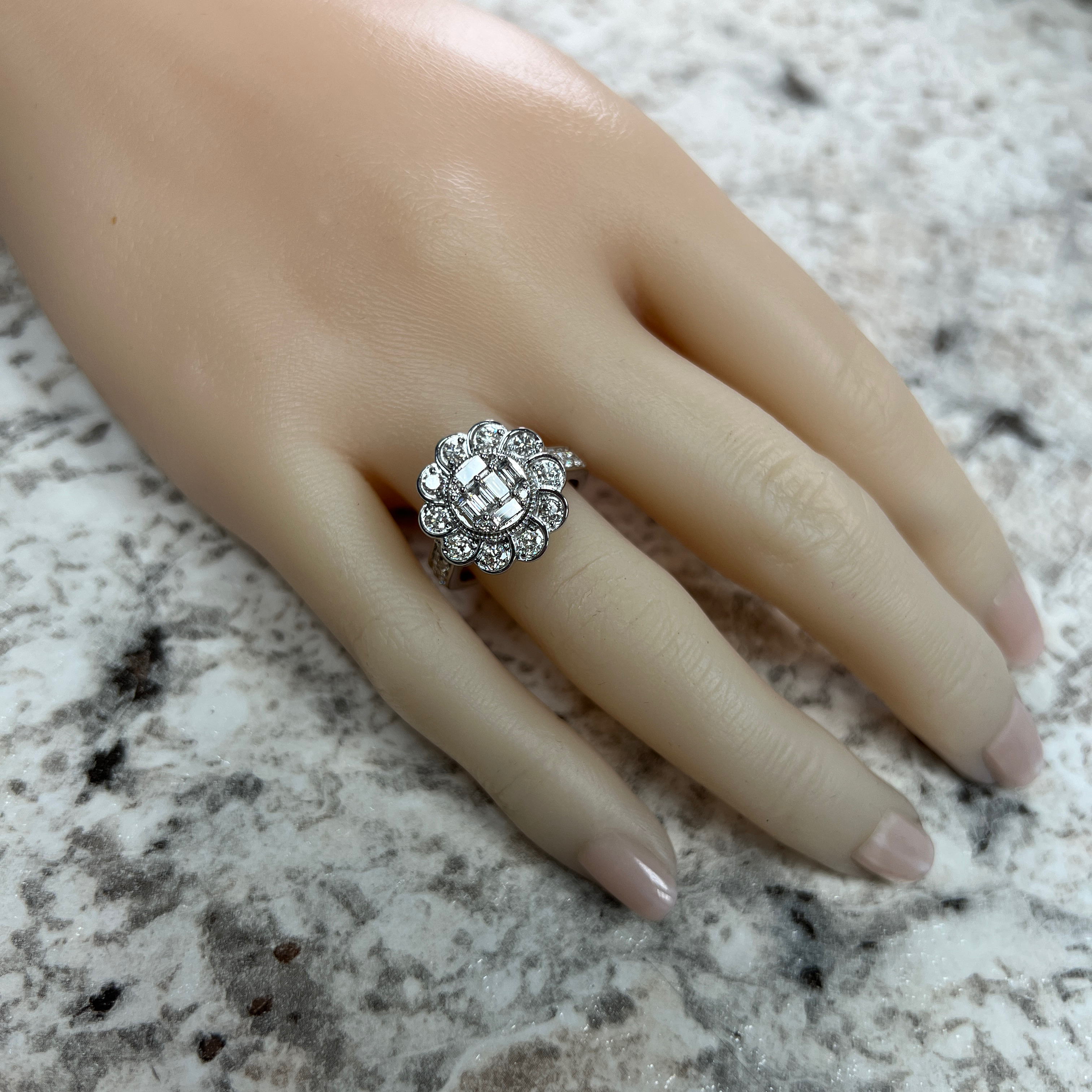 Diamond Floral Cluster Ring
