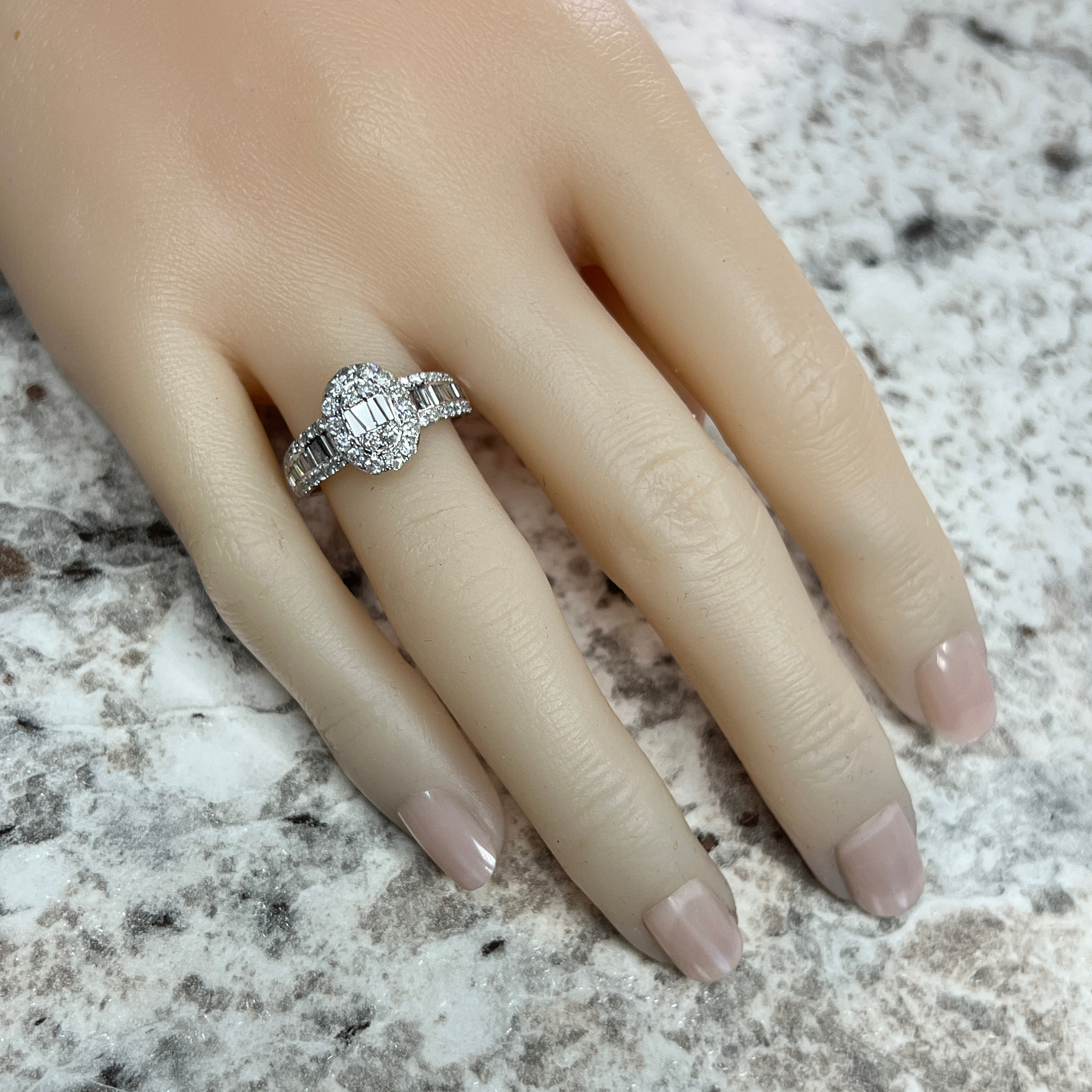 Oval Halo Composite Diamond Ring