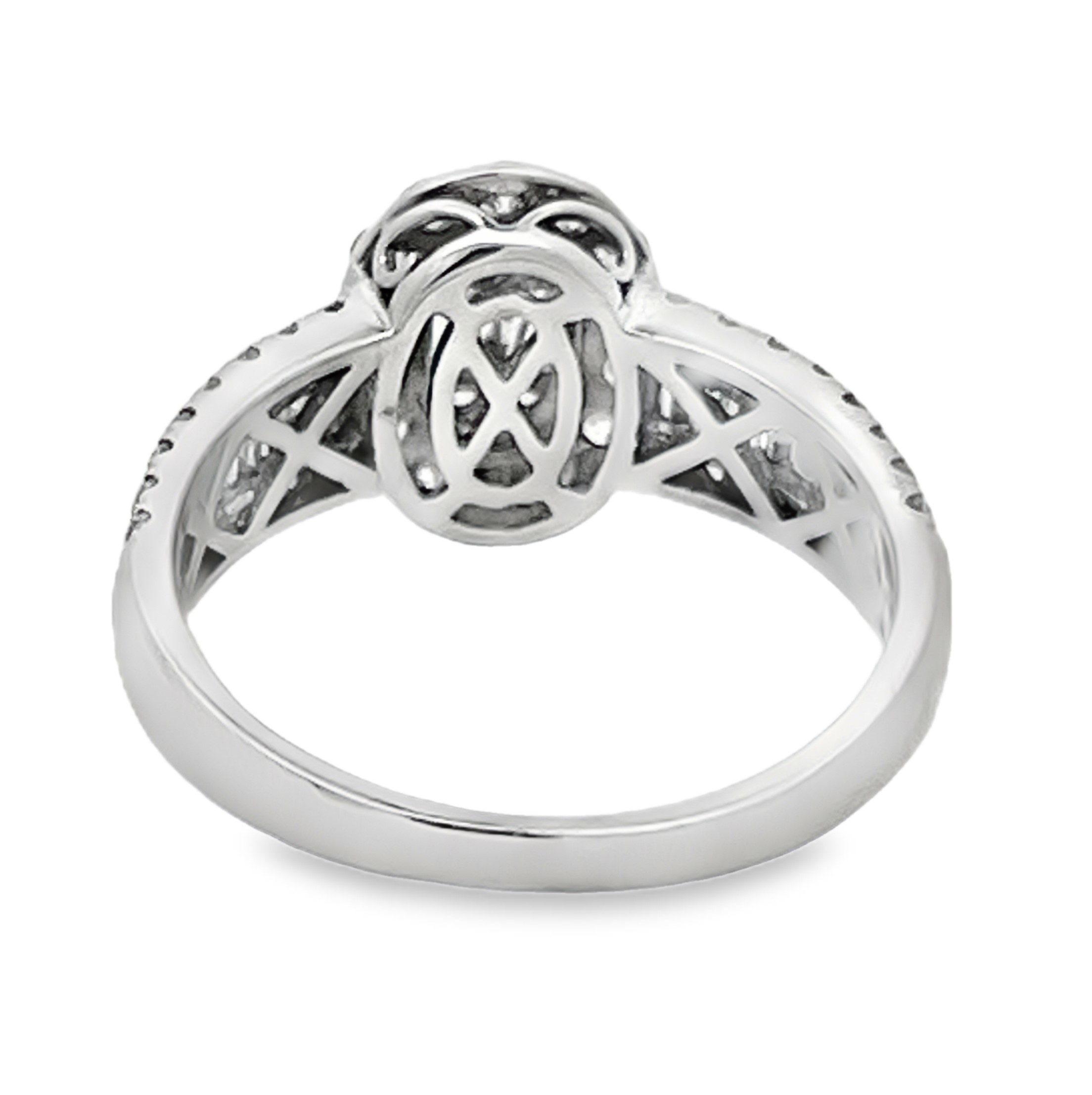 Oval Halo Composite Diamond Ring