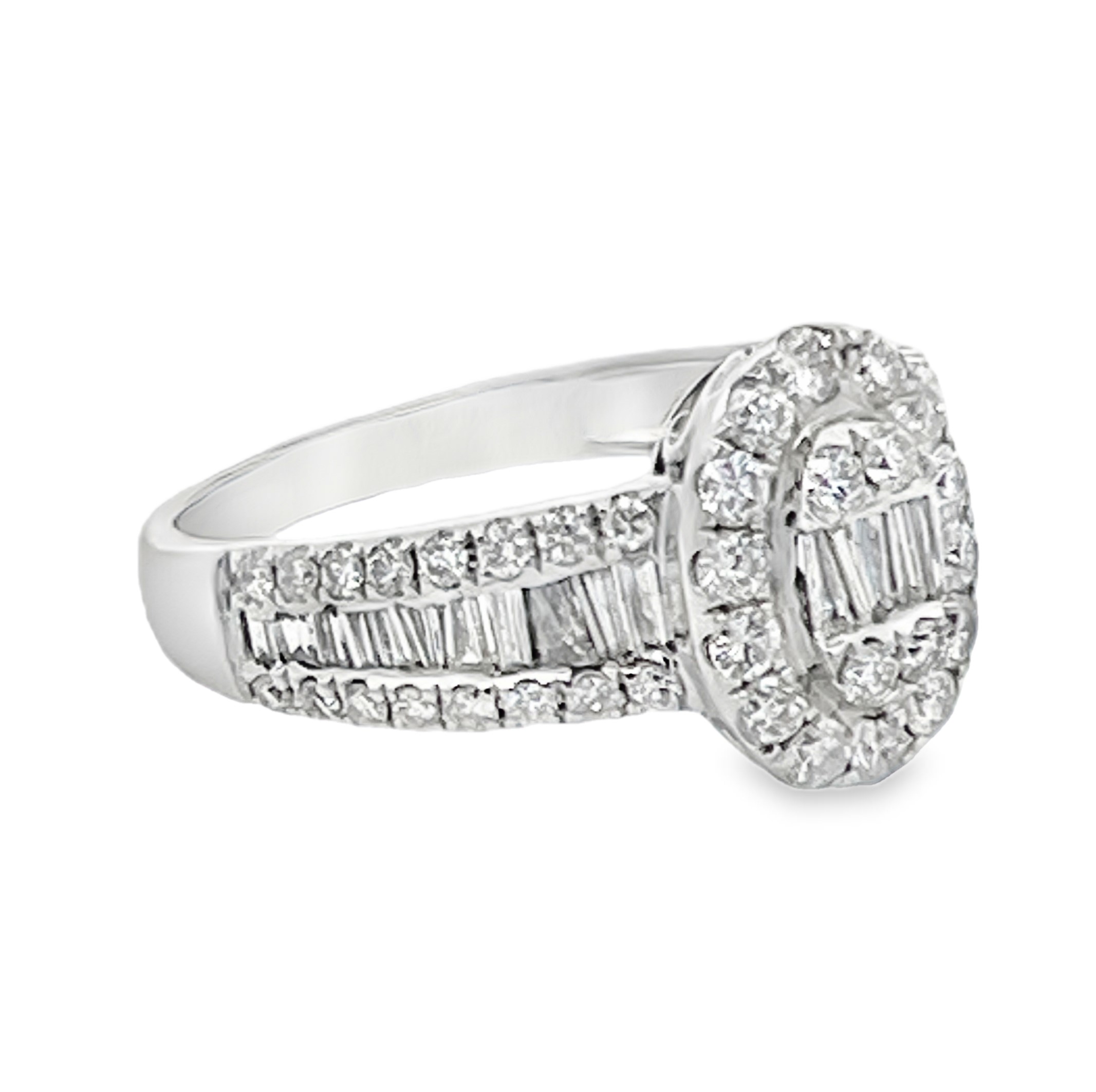Oval Halo Composite Diamond Ring