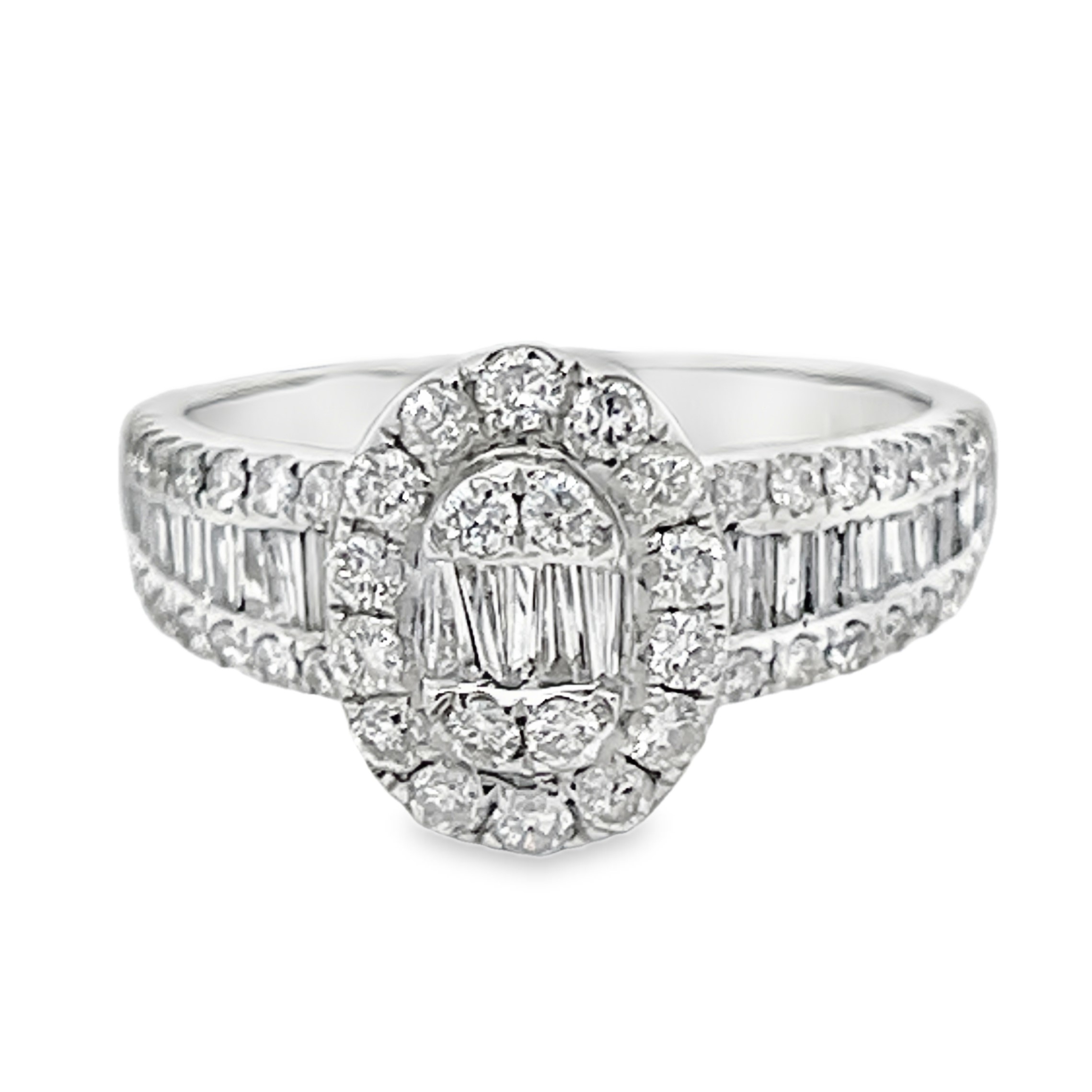 Oval Halo Composite Diamond Ring