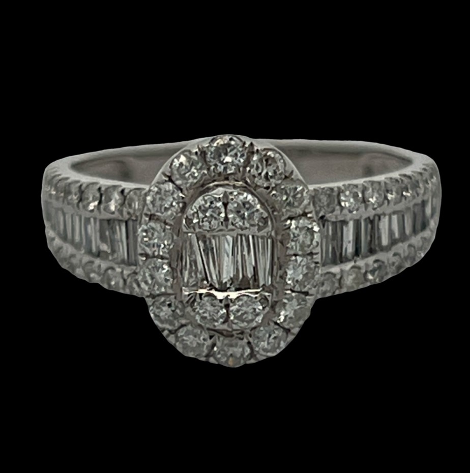 Oval Halo Composite Diamond Ring