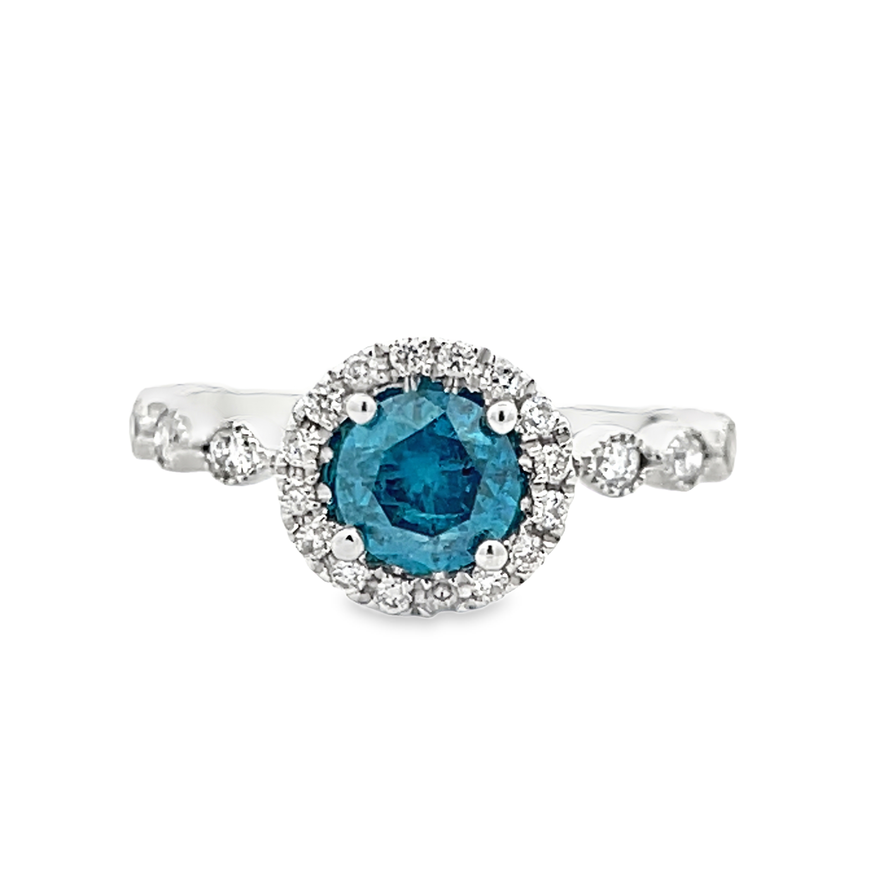 Blue & White Diamond Ring