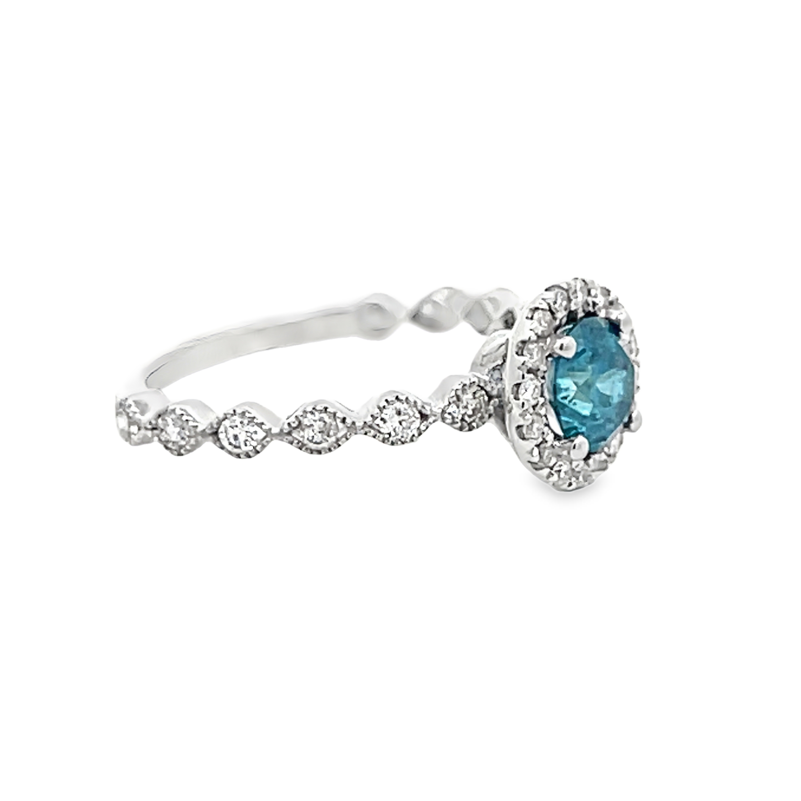 Blue & White Diamond Ring