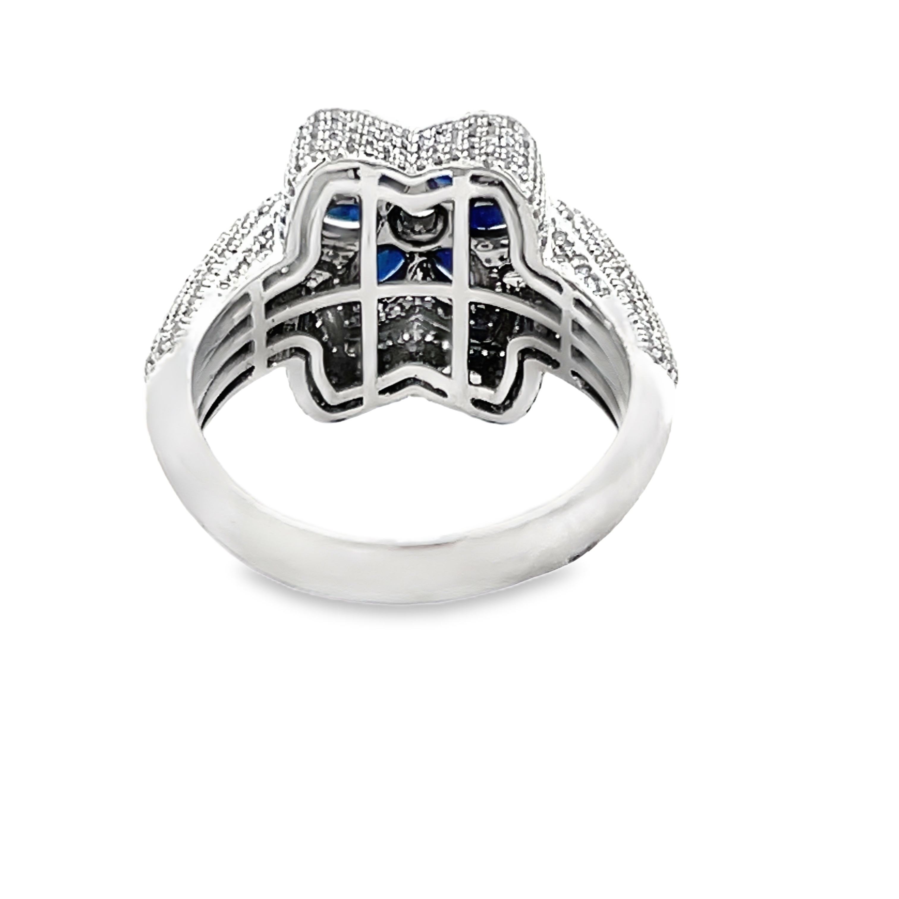Star Shaped Statement Diamond & Sapphire Ring