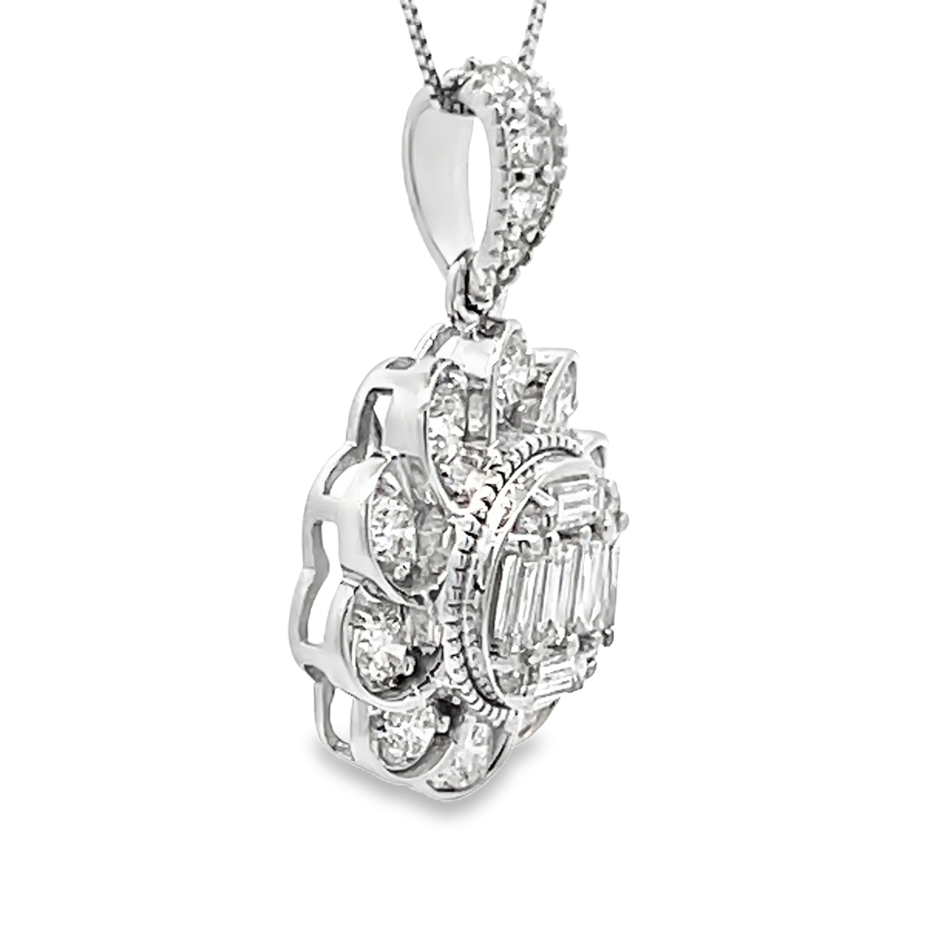 Floral Diamond Pendant on Chain