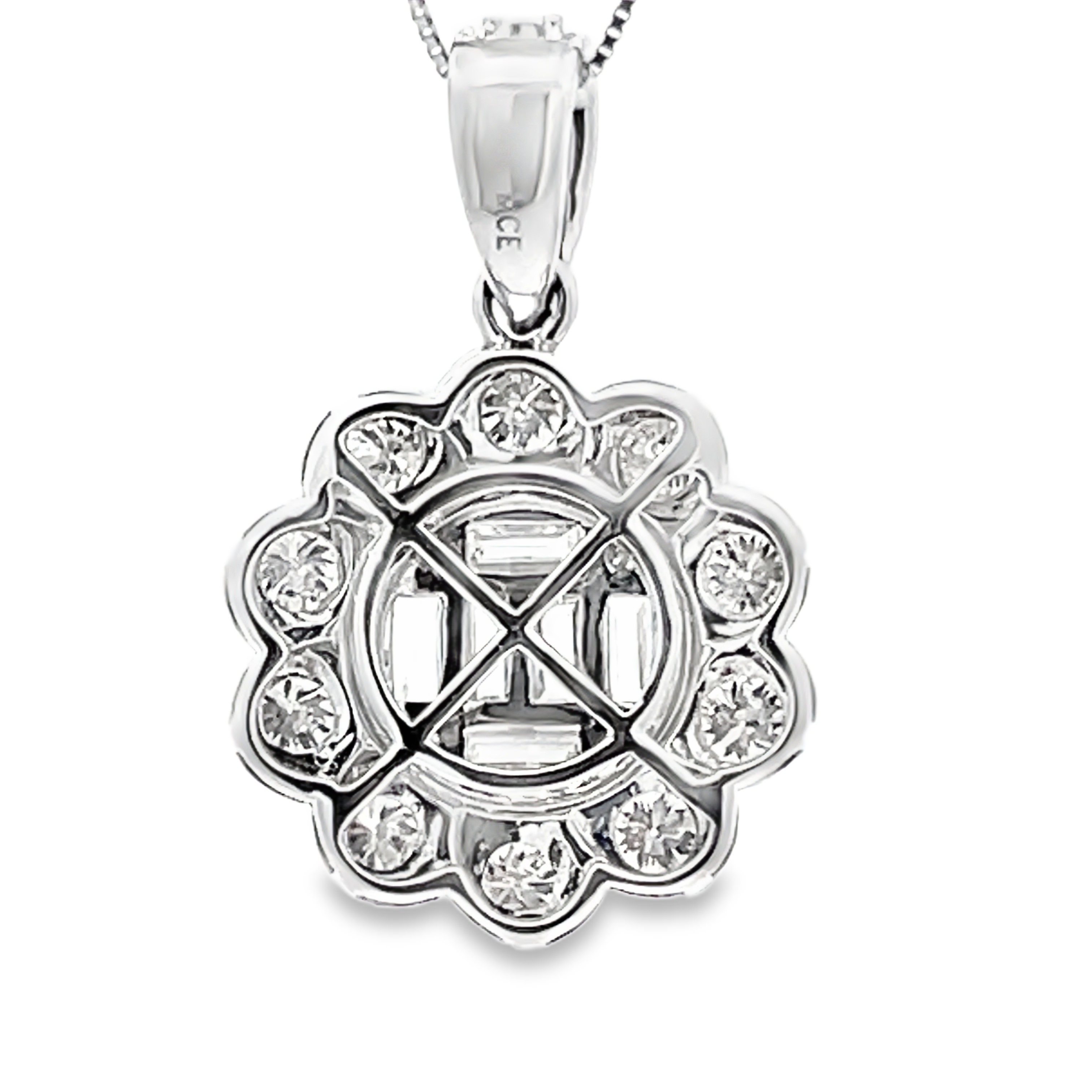 Floral Diamond Pendant on Chain