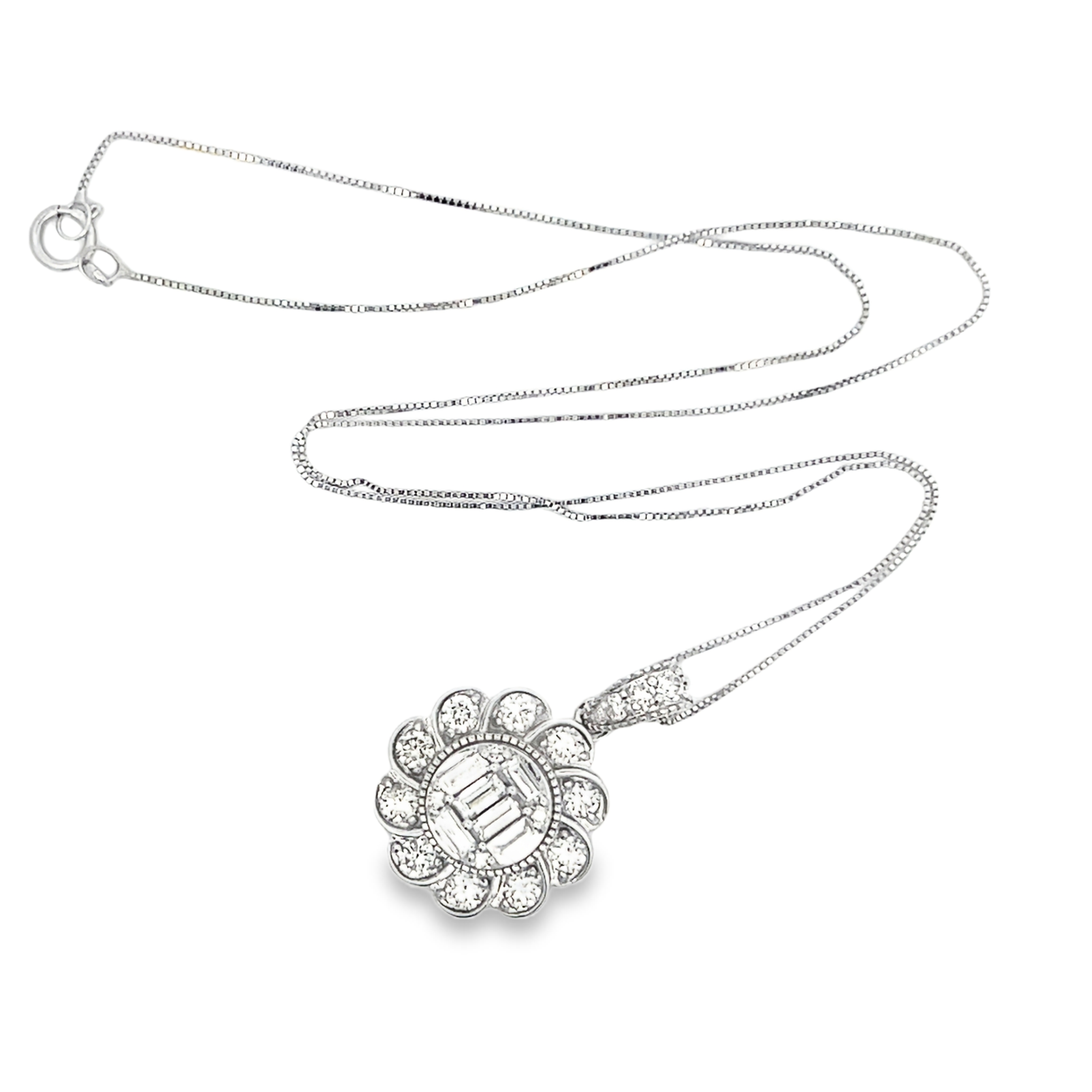 Floral Diamond Pendant on Chain