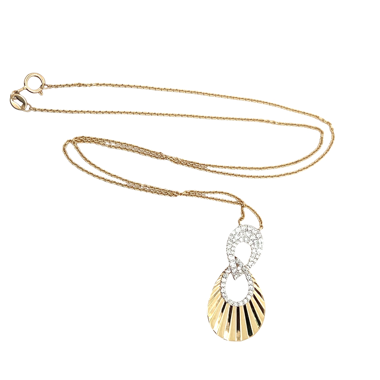 Diamond Infinity Fan Pendant on Chain