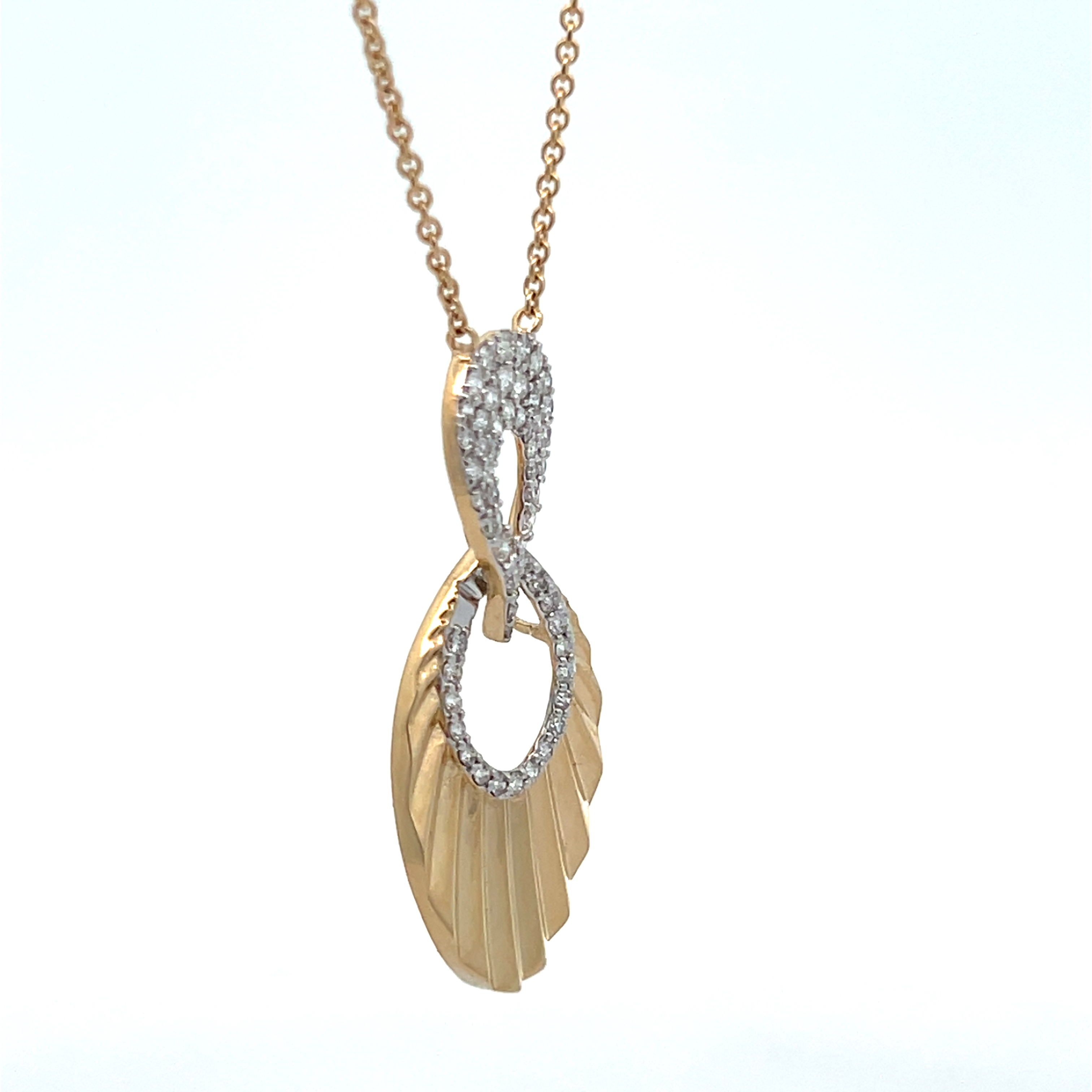 Diamond Infinity Fan Pendant on Chain