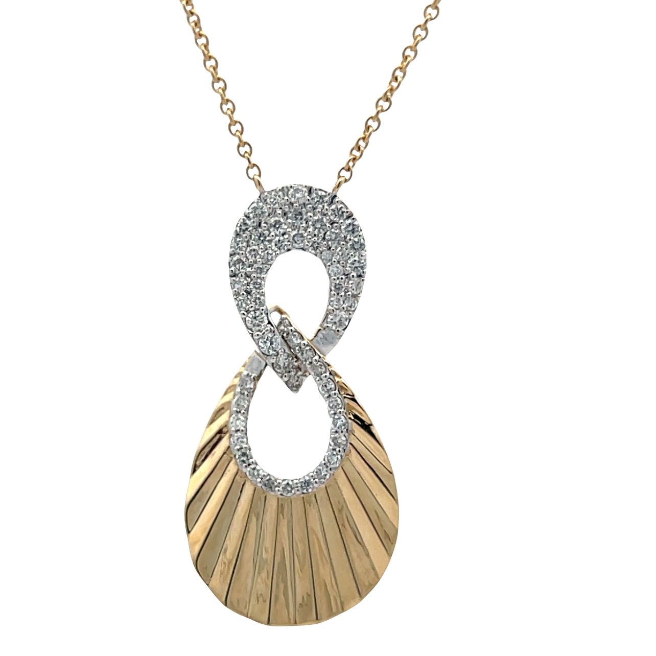 Diamond Infinity Fan Pendant on Chain