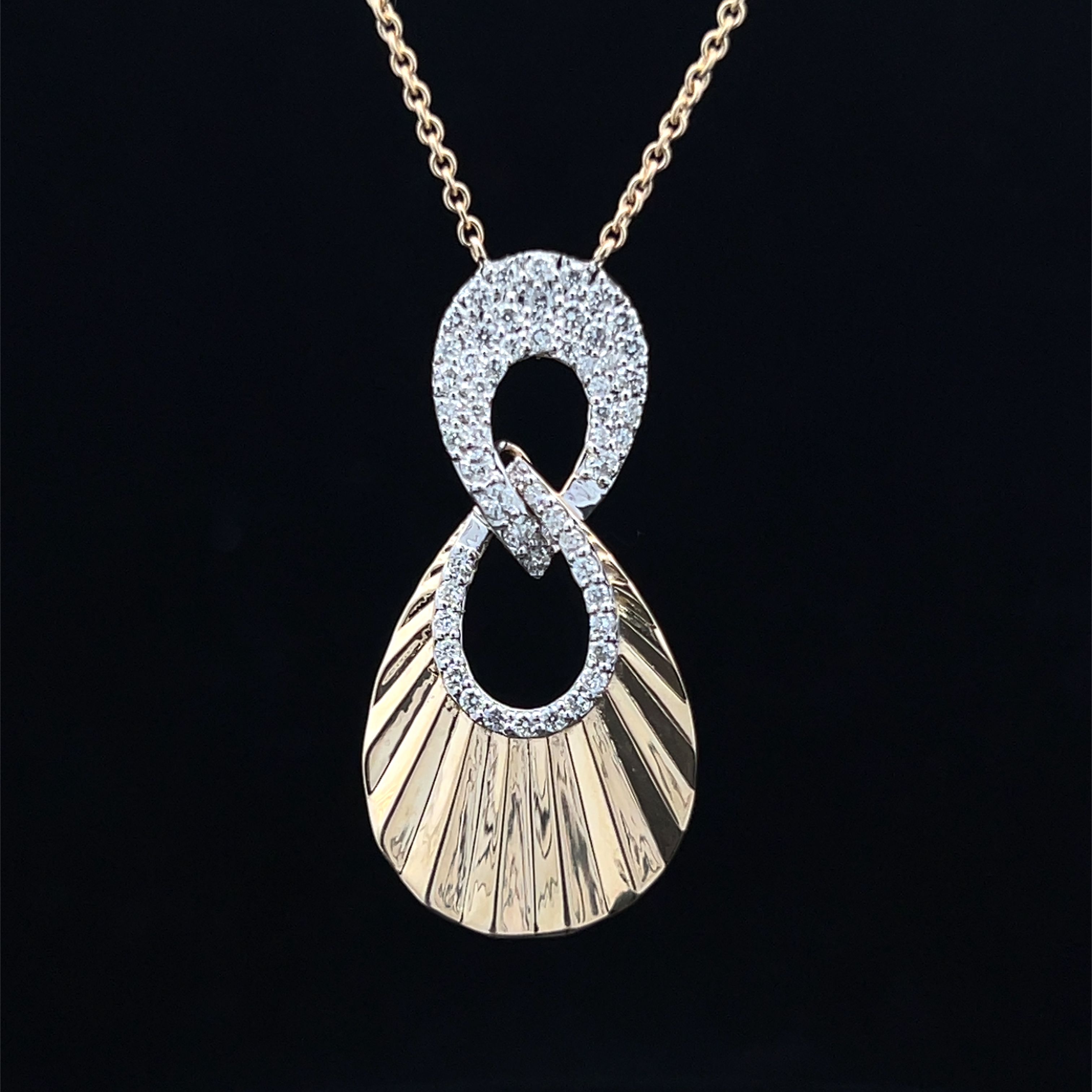 Diamond Infinity Fan Pendant on Chain