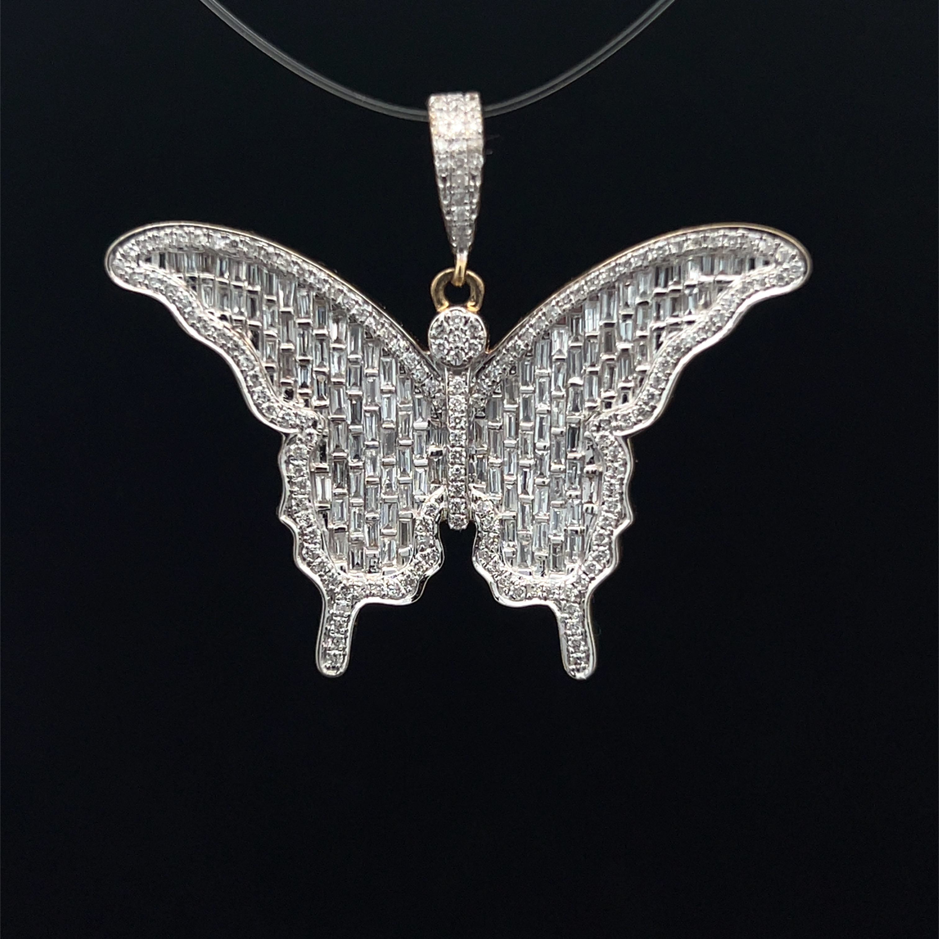 Large Diamond Butterfly Pendant