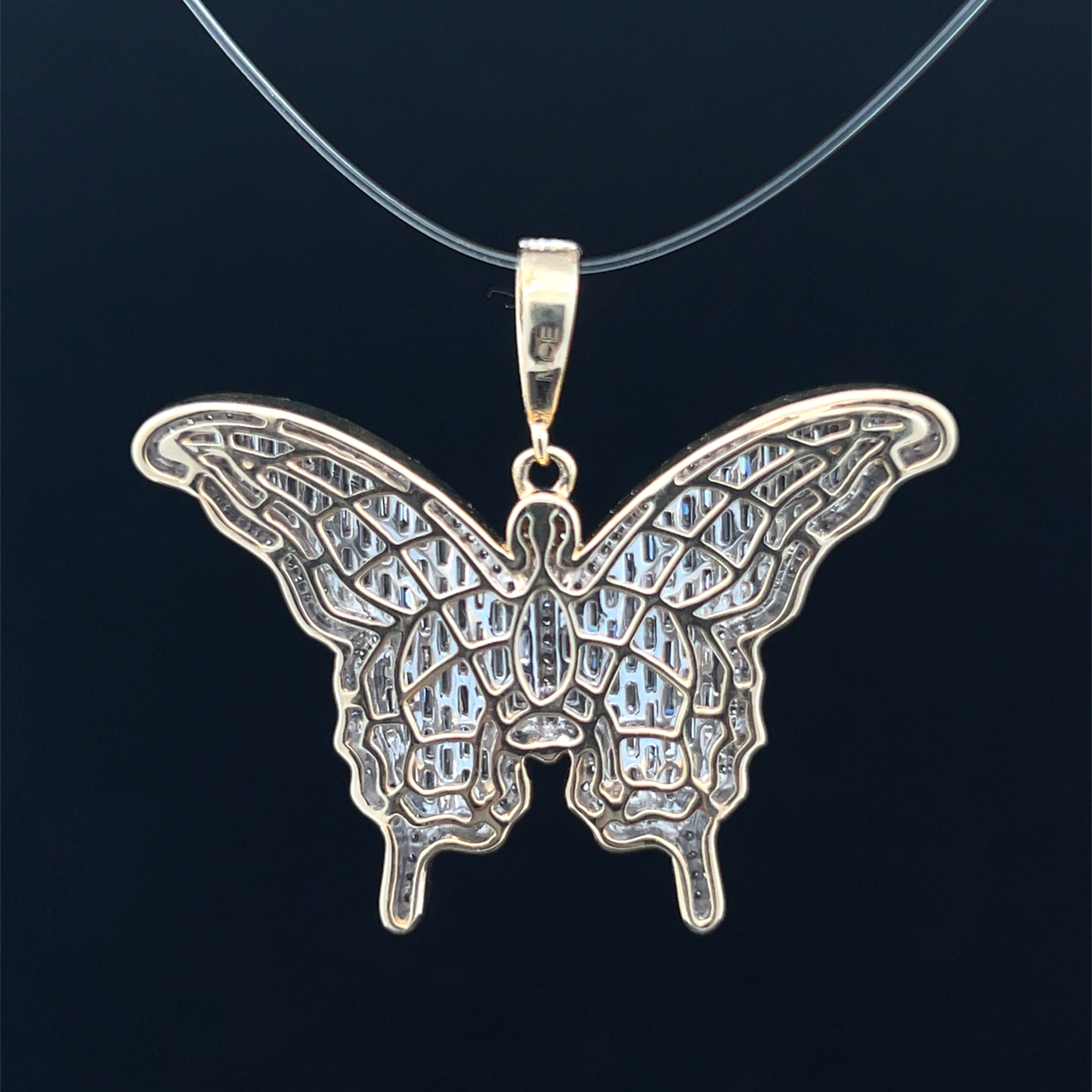 Large Diamond Butterfly Pendant