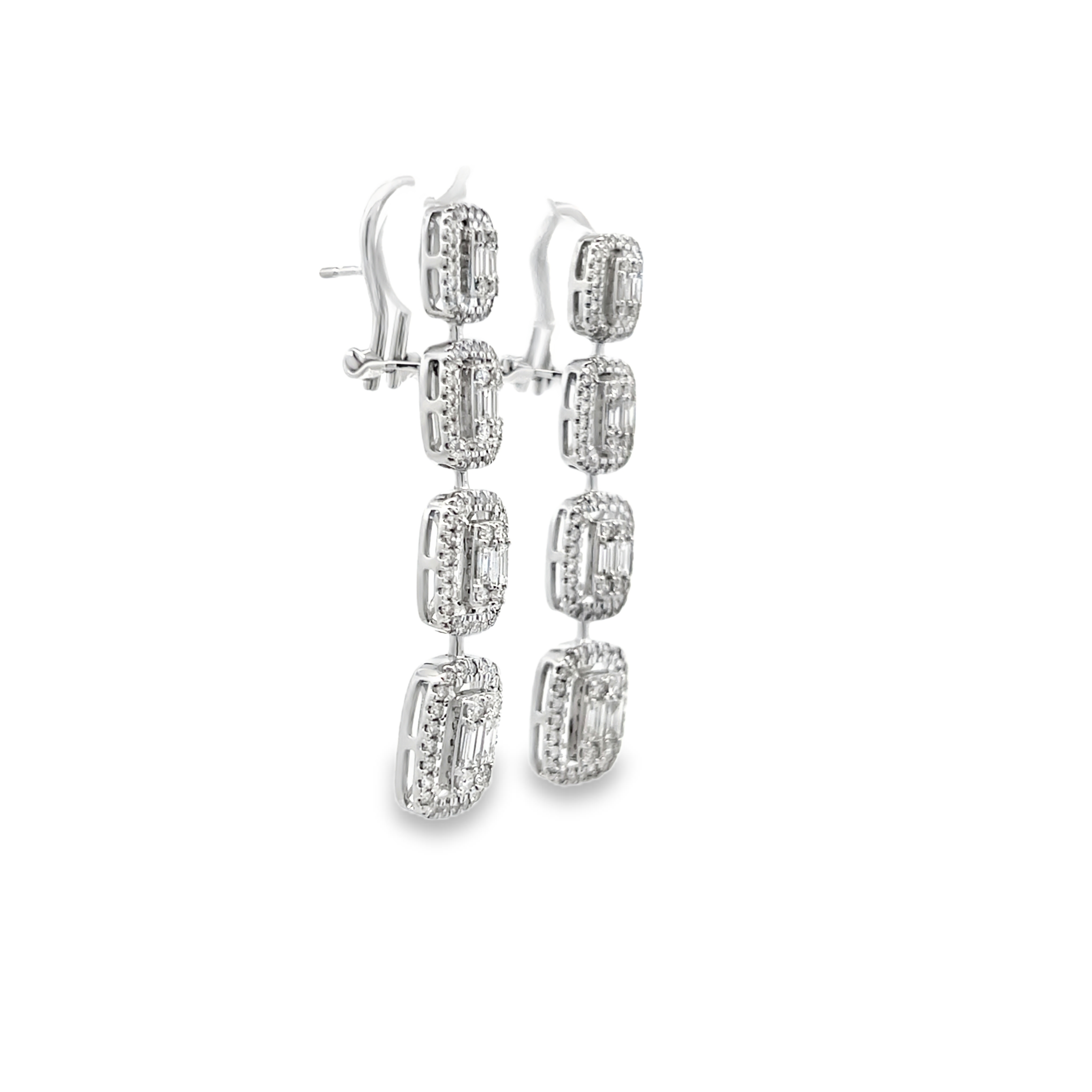 Diamond Four-Tier Drop Earrings