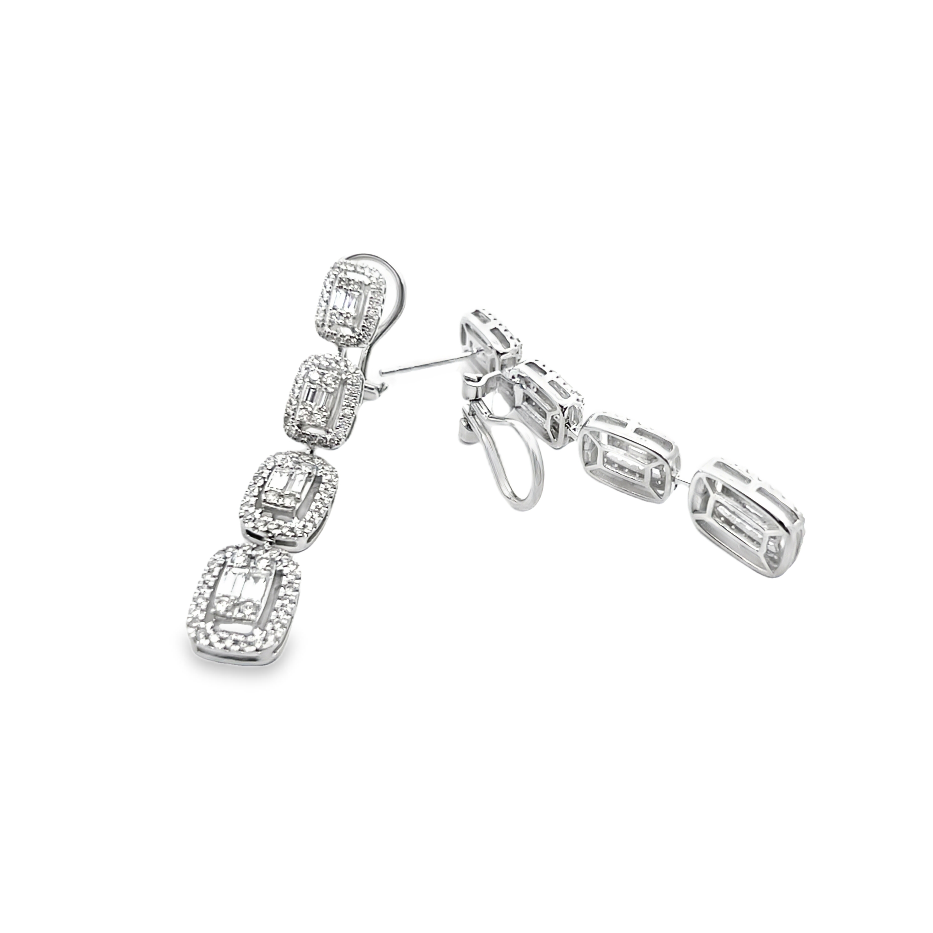 Diamond Four-Tier Drop Earrings