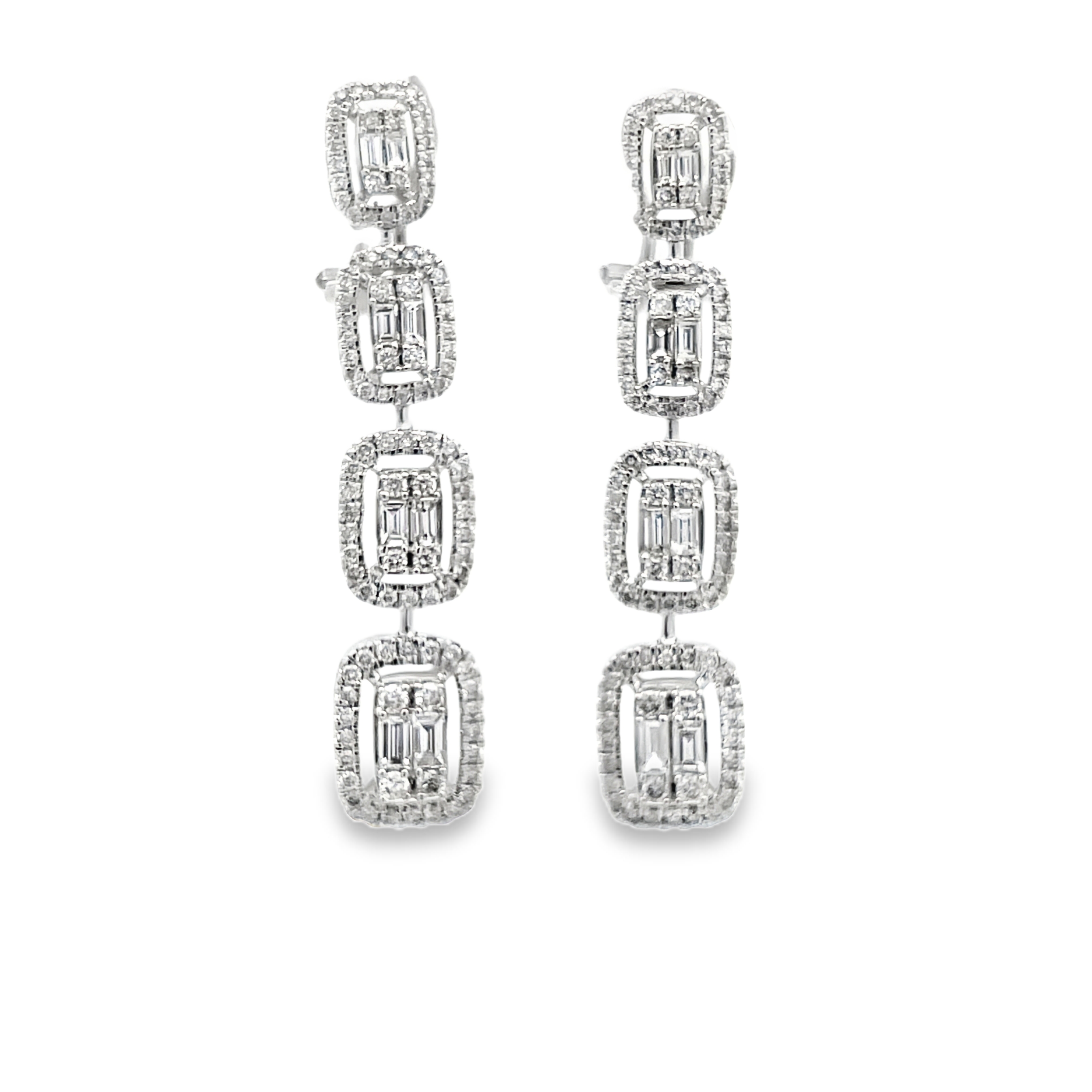 Diamond Four-Tier Drop Earrings