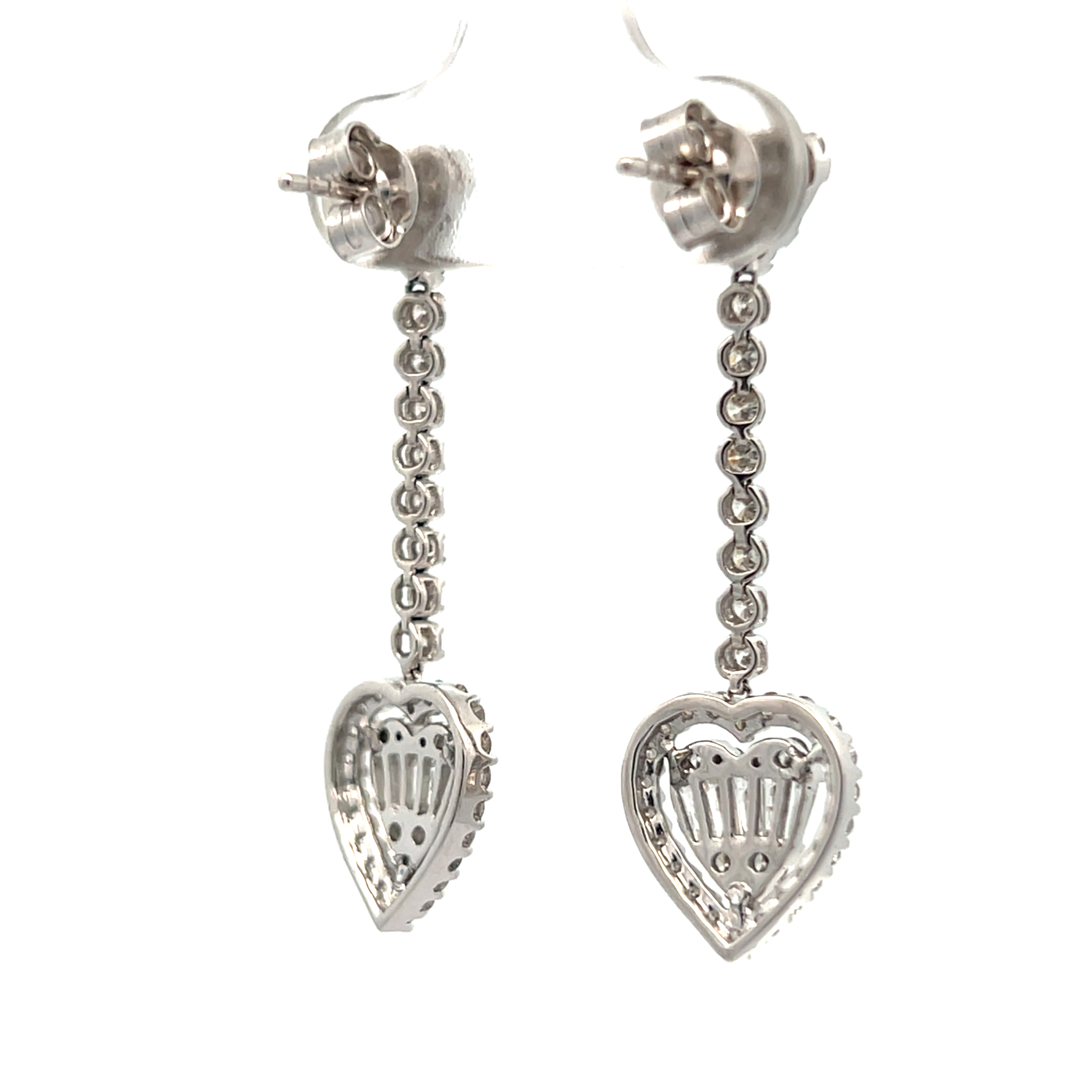Diamond Heart Drop Earrings