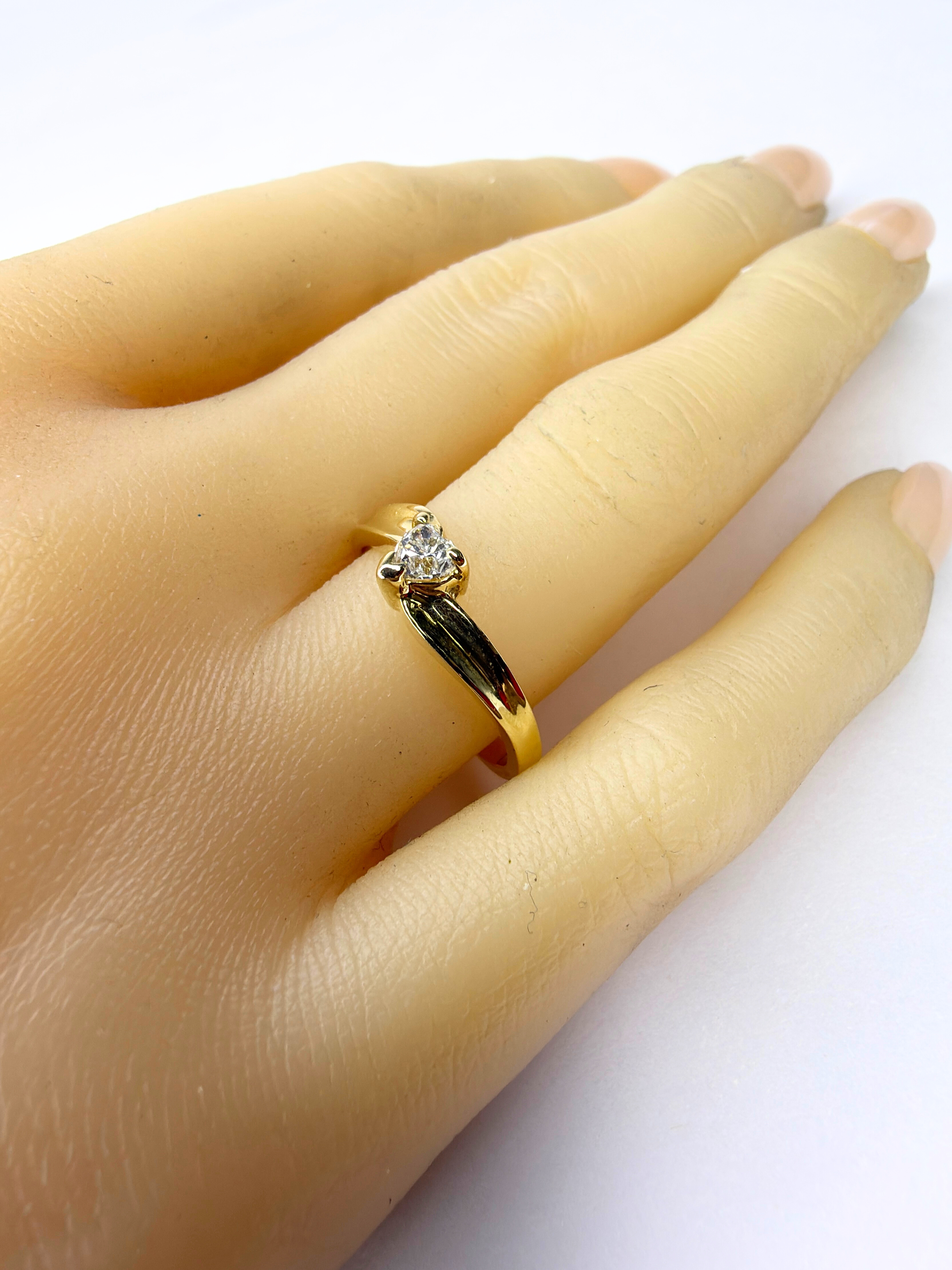 14K Heart Shaped Diamond Ring