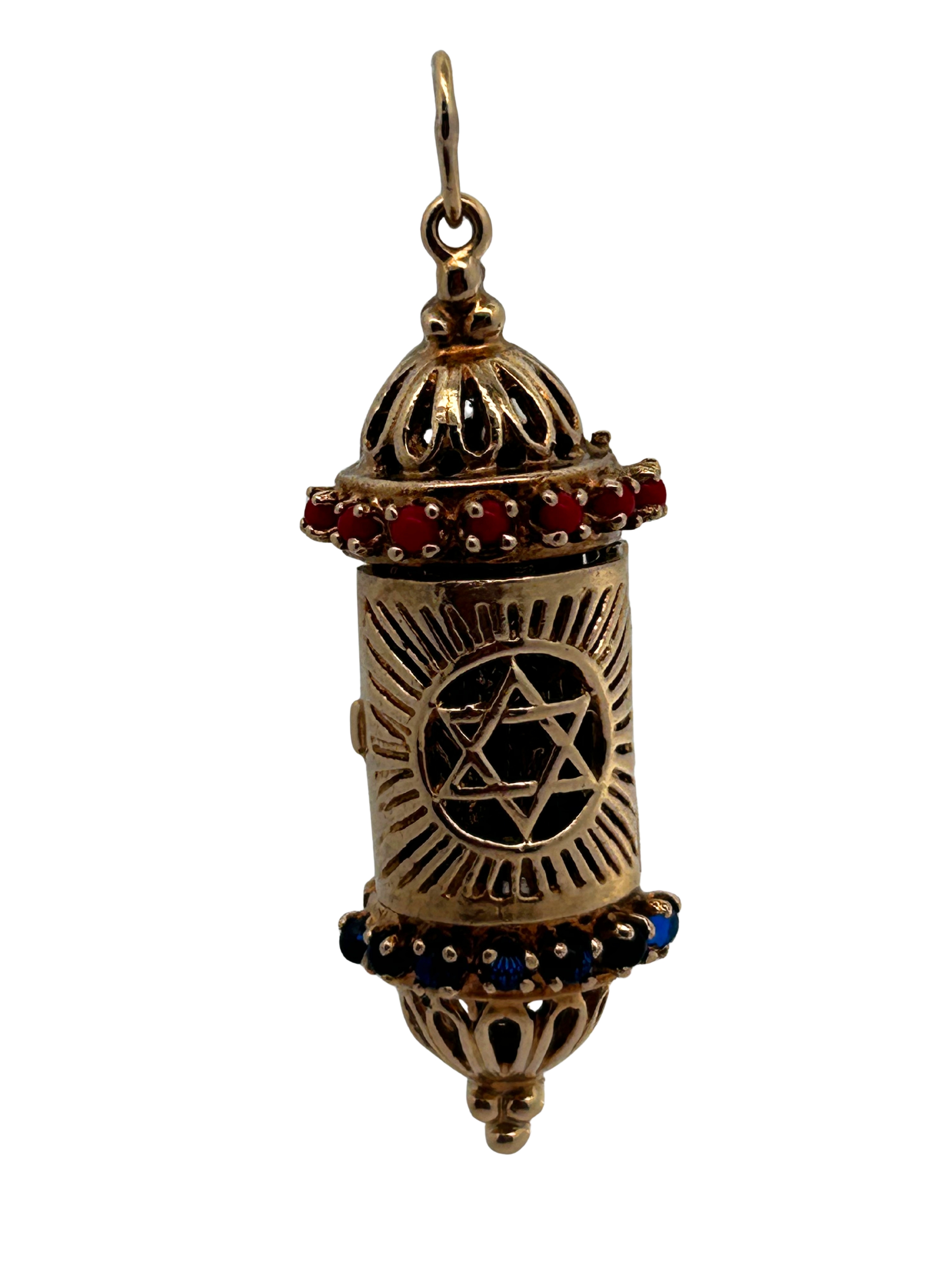 14K Mezuzah Pendant Charm / Star of David