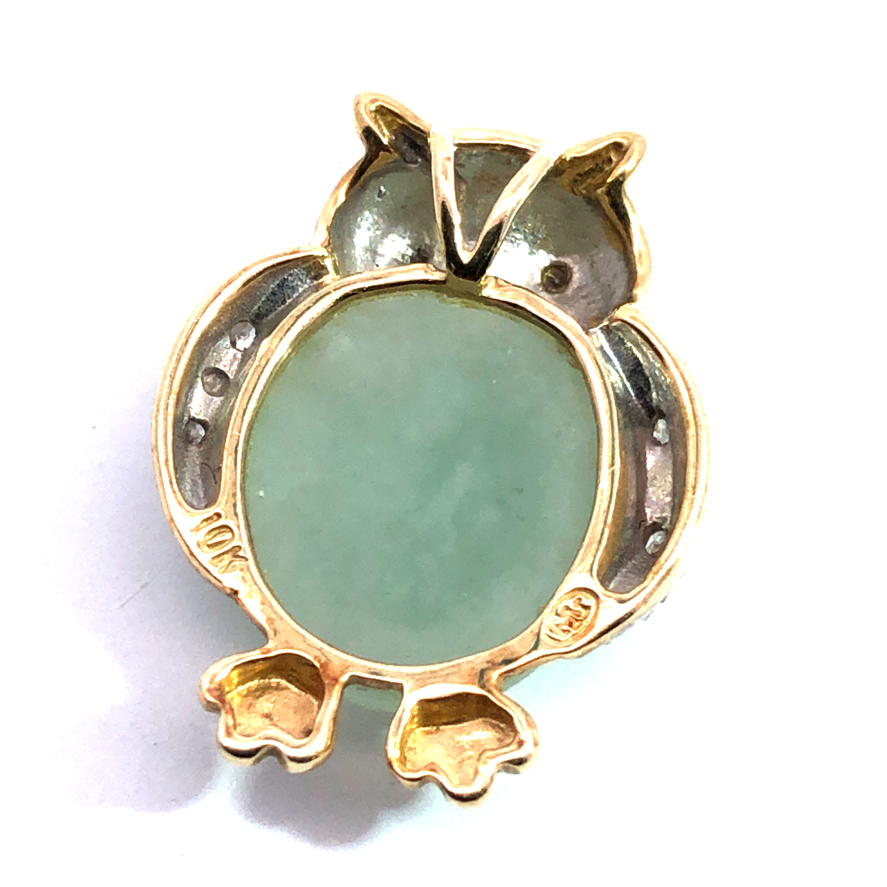 Light Green Gemstone Owl Pendant