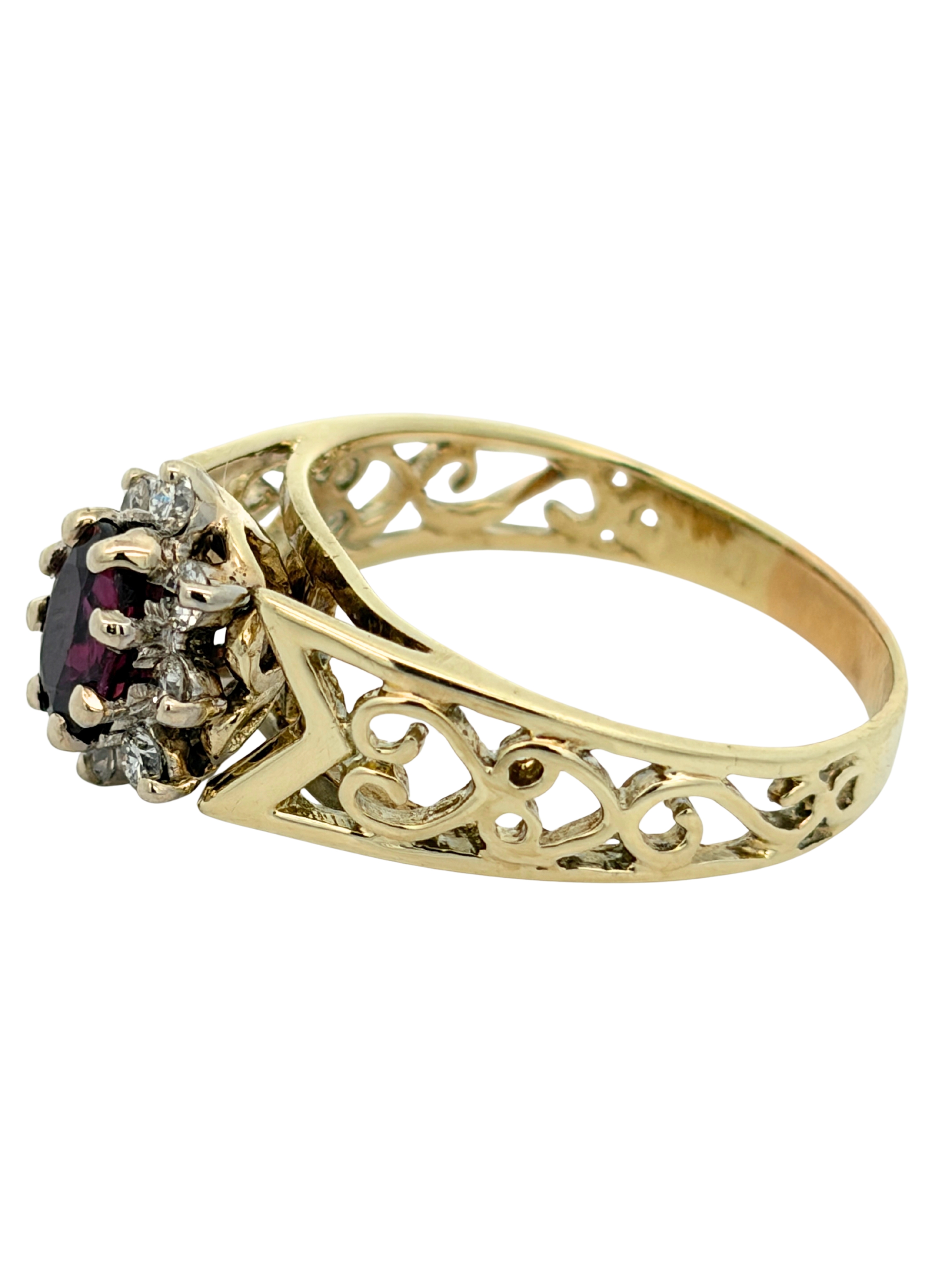 14K Sapphire & Diamond Ring