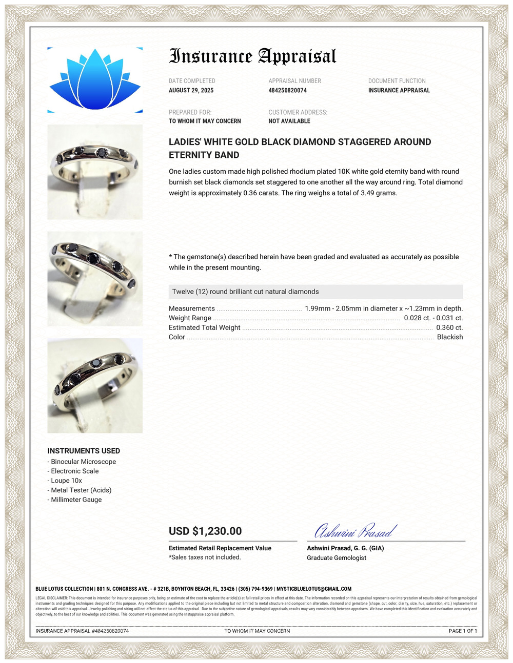 Black Diamond Eternity Band Ring