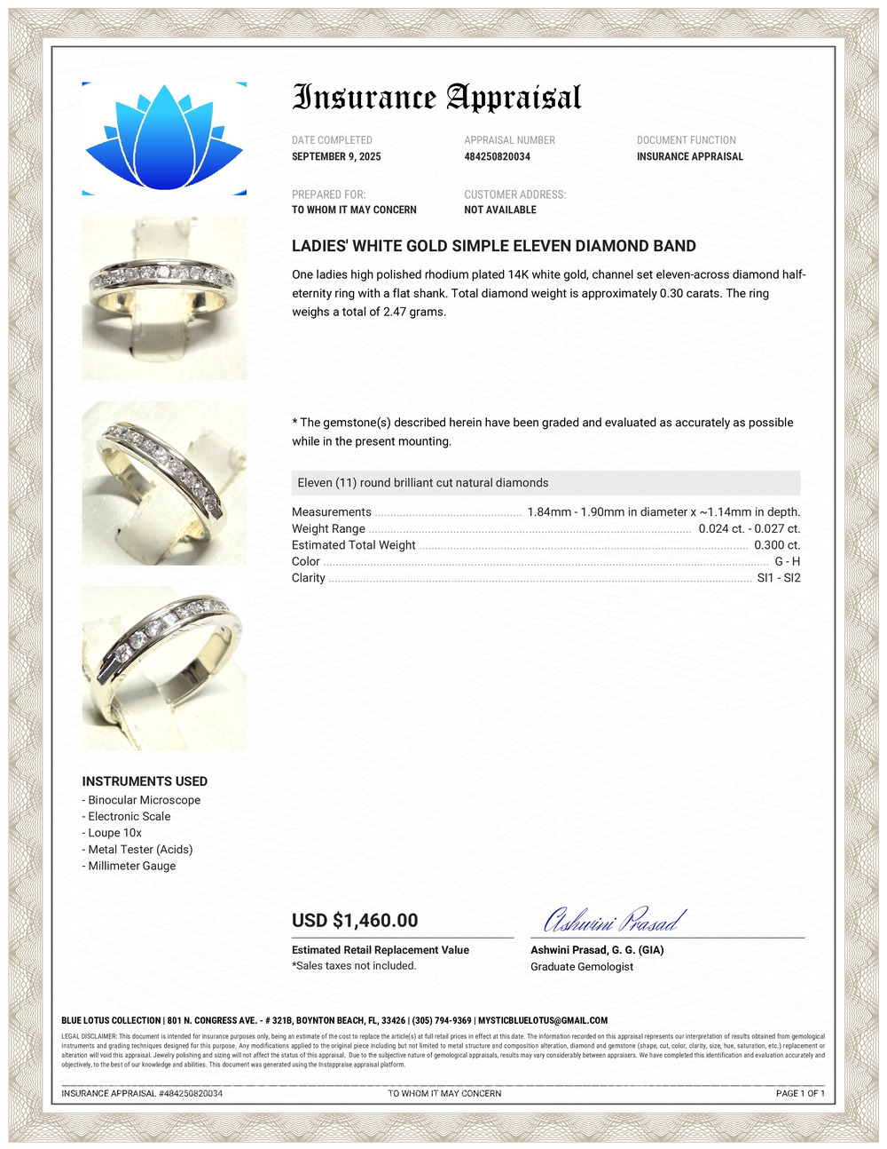 14K Diamond Band Ring