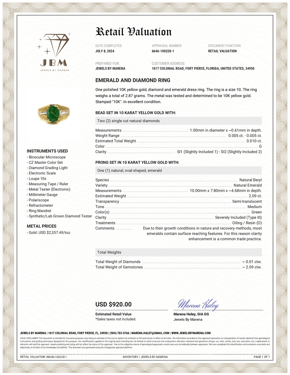 Emerald Diamond Ring