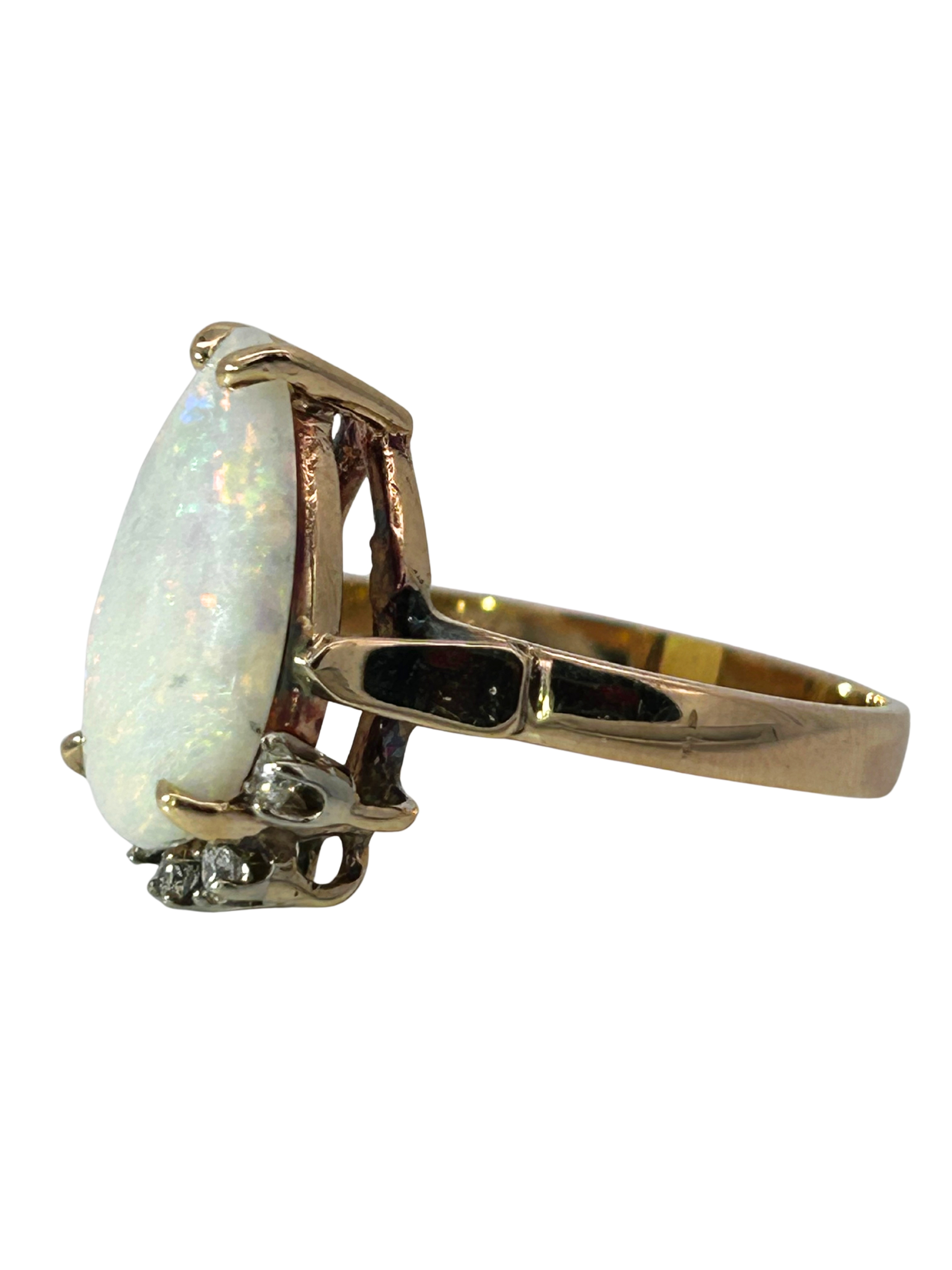 14K Opal & Diamond Ring