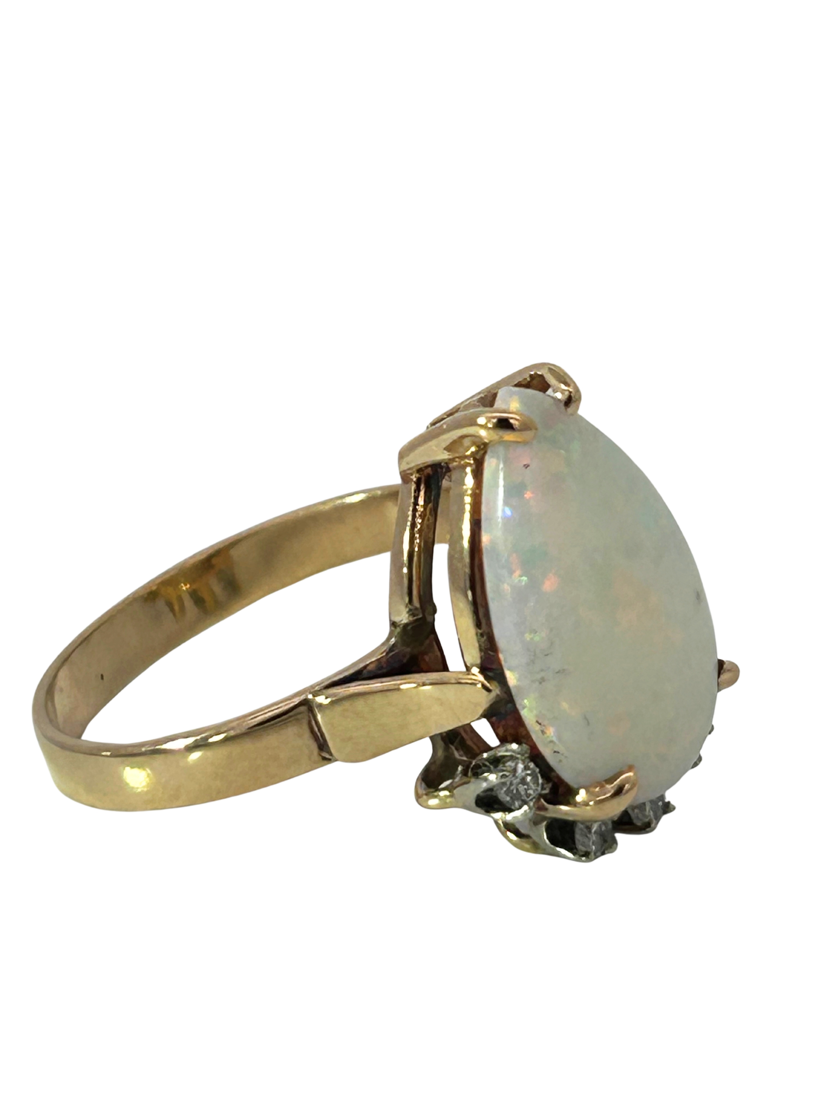 14K Opal & Diamond Ring