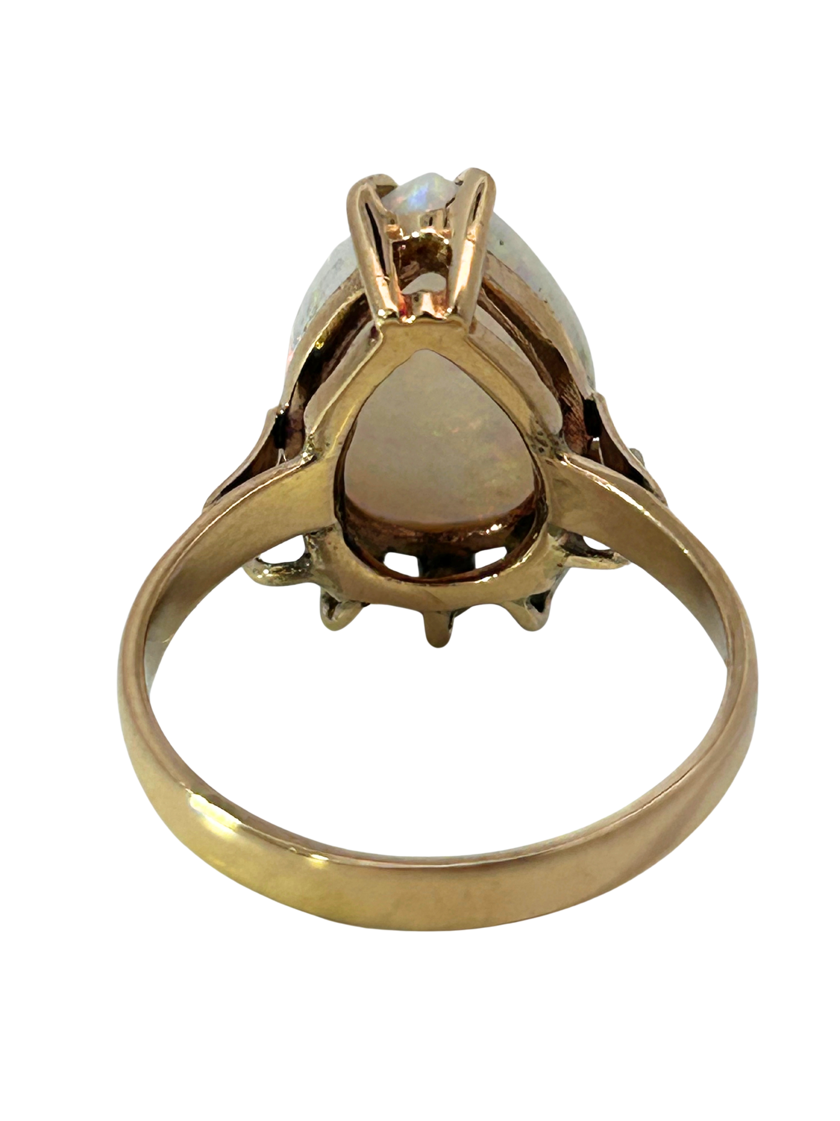 14K Opal & Diamond Ring