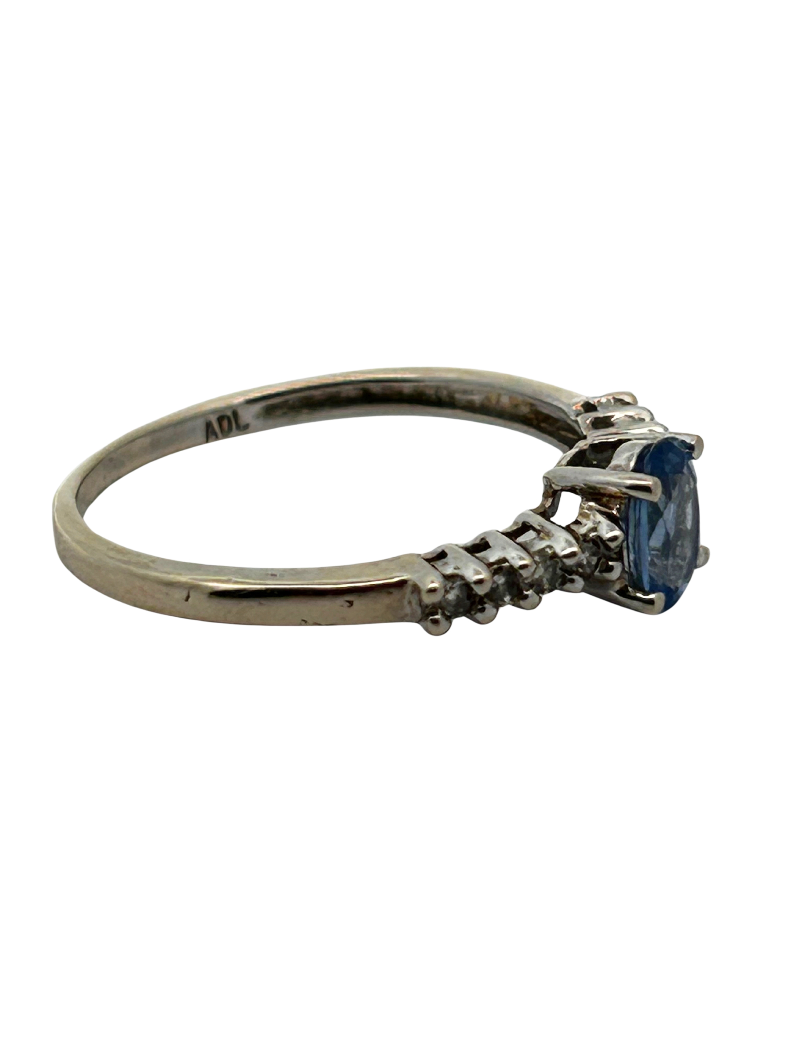 14K Ceylon Sapphire & Diamond Ring