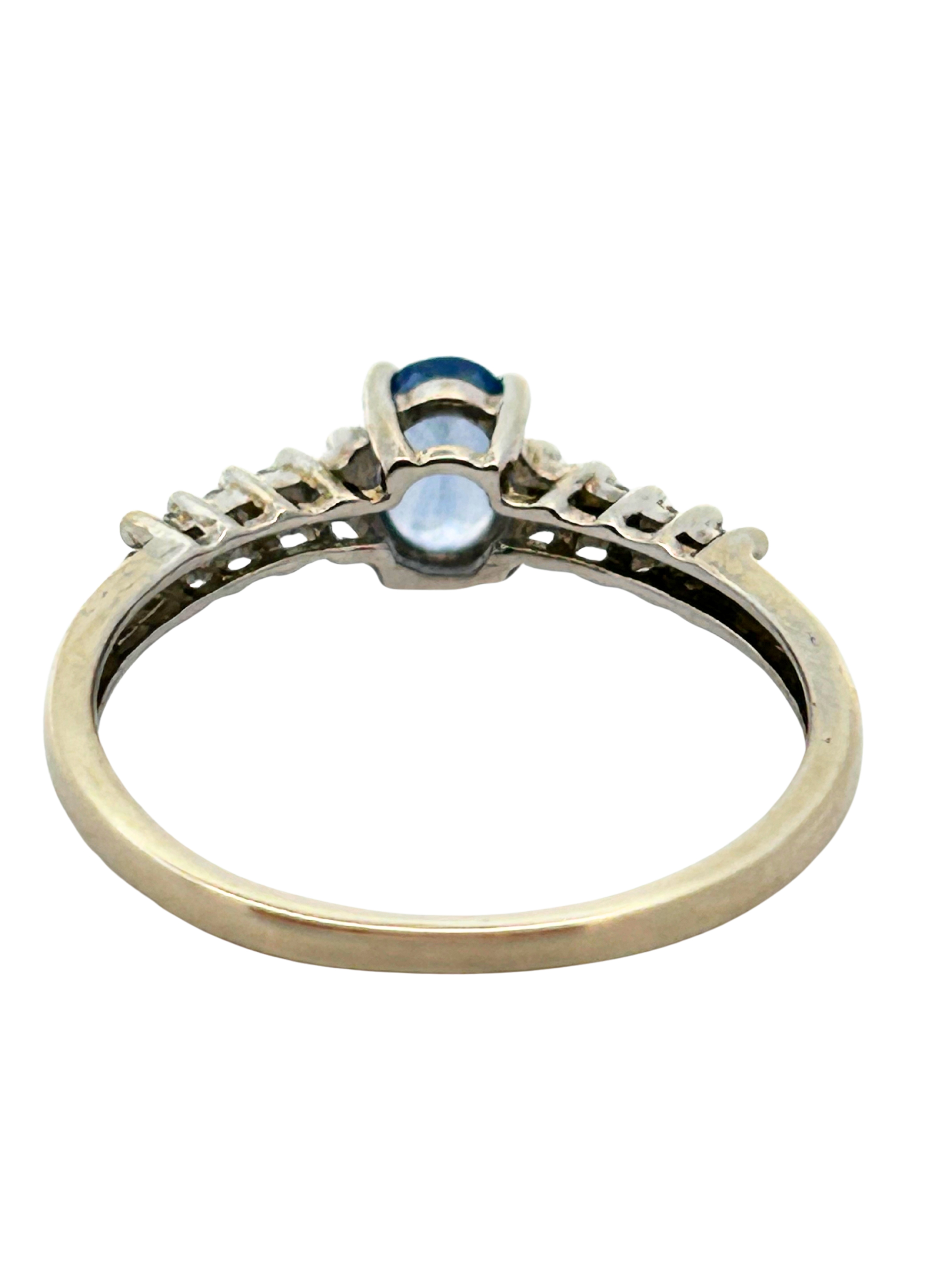 14K Ceylon Sapphire & Diamond Ring