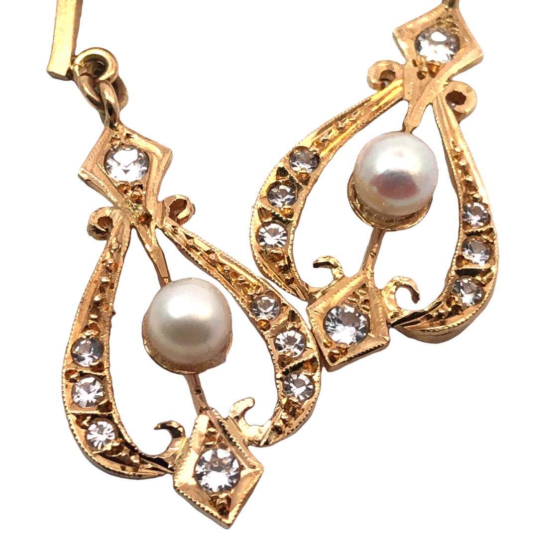 Pearl & Sapphire Dangle Earrings