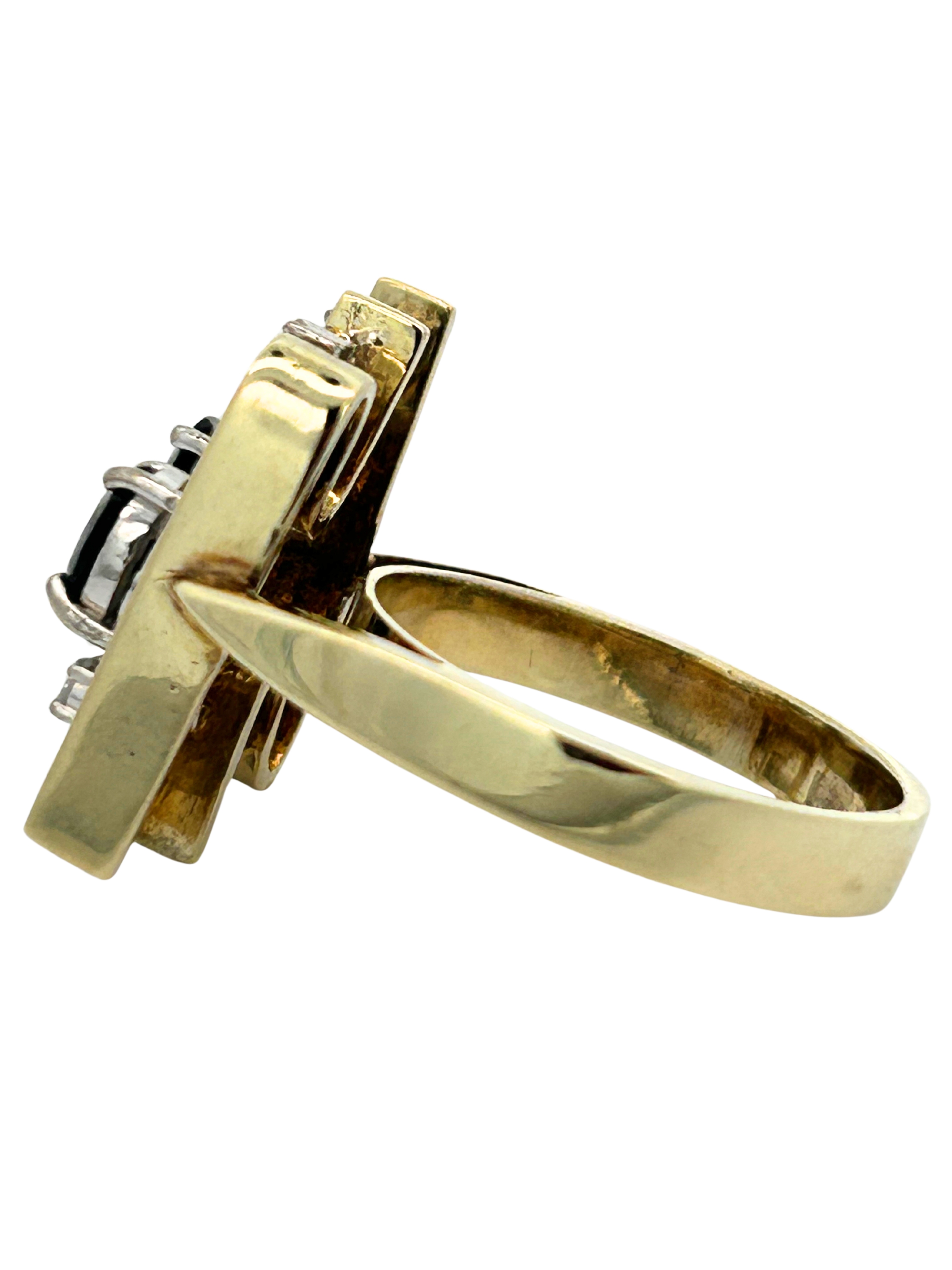 14K Sapphire & Diamond Ring